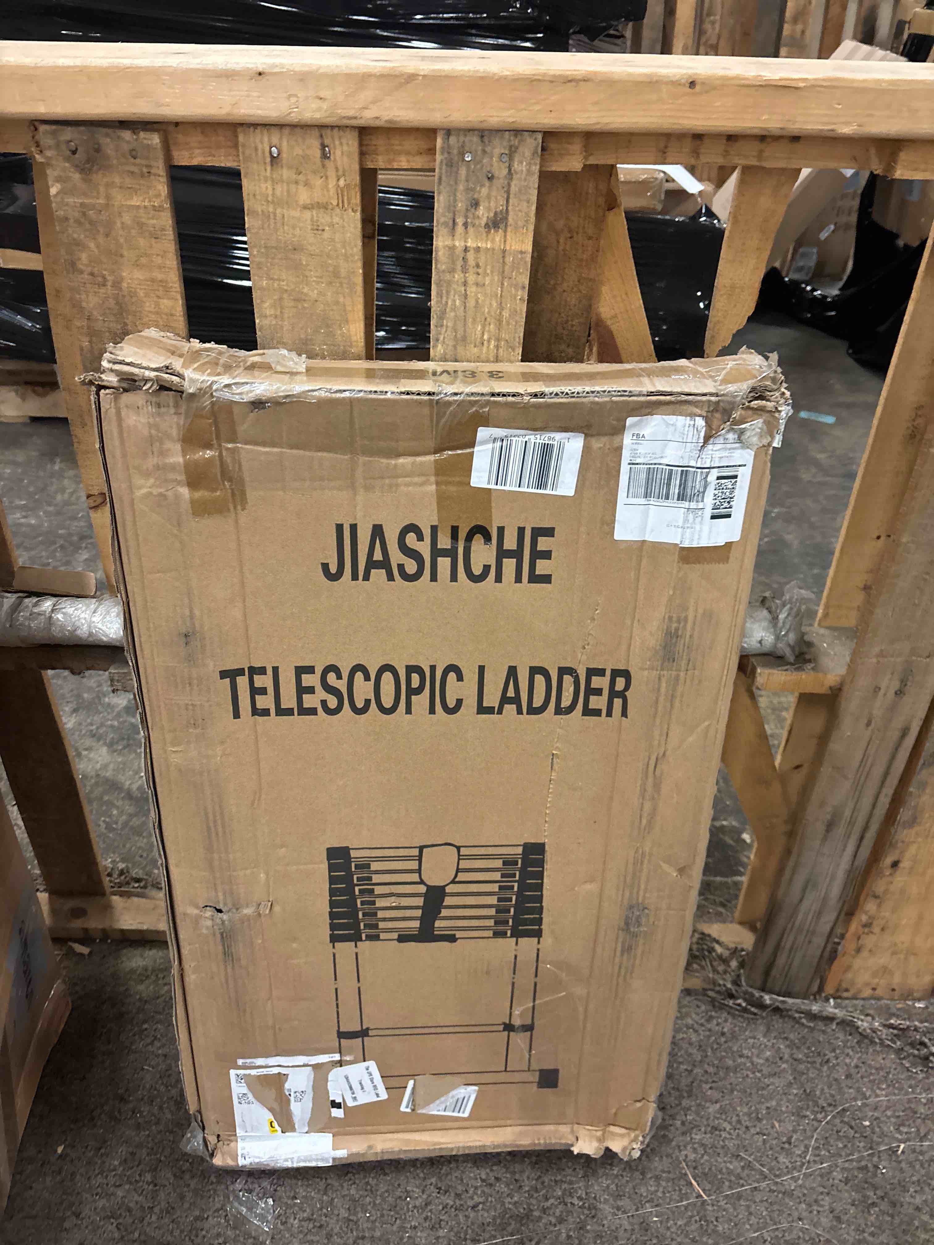 Condition photo showing New/Like New for Folding Telescoping Ladder (Black Silver), 12.5 FT Aluminum Extension Ladder Folding Compact Portable Anti-Slip Collapsible Ladders for Home Attic RV Loft Roof