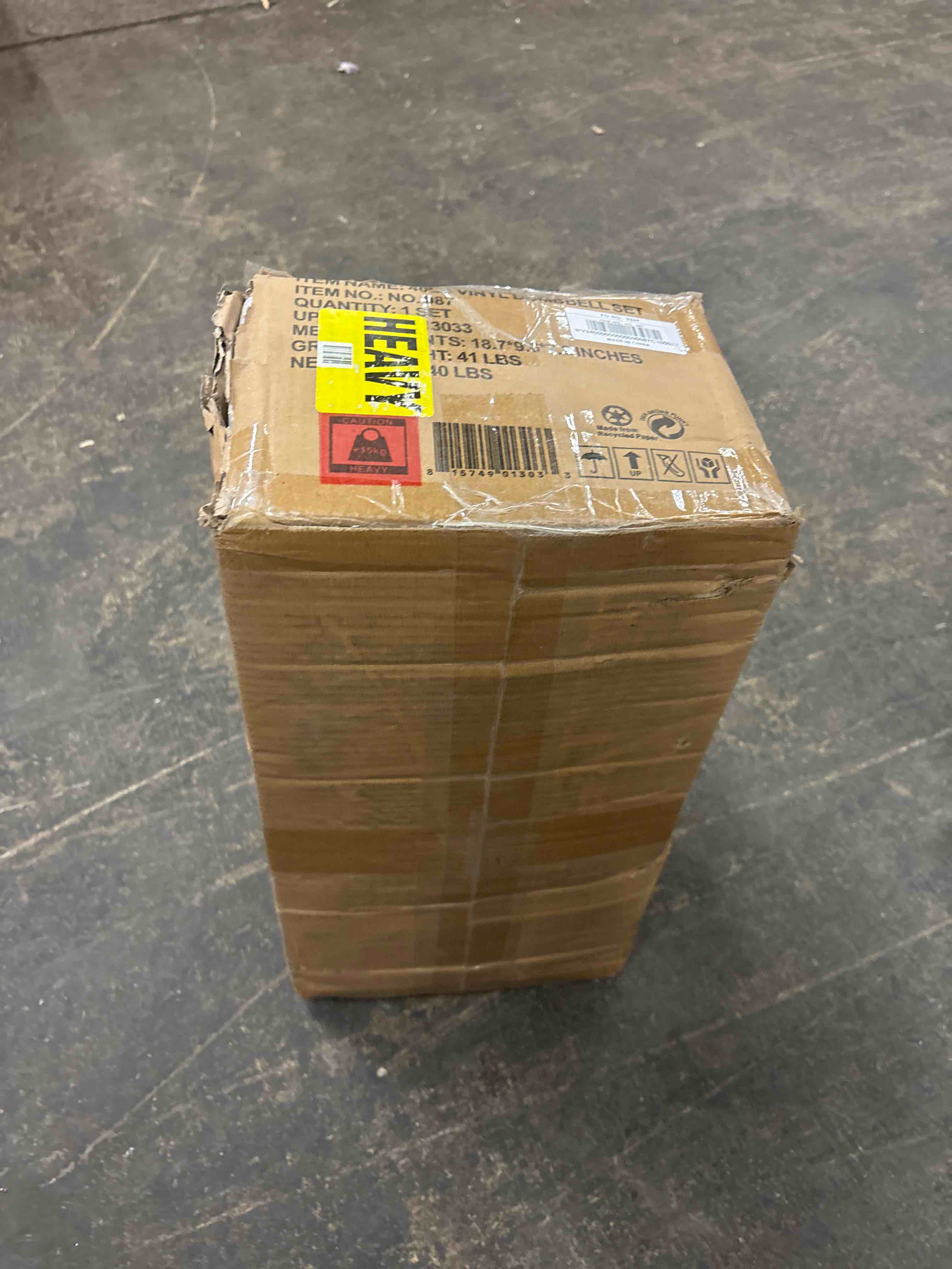 Condition photo showing New/Like New for Sunny Health Fitness Exercise Vinyl 40 Lb Dumbbell Set Hand Weights for Strength Training, Weight Loss, Workout Bench, Gym Equipment, and Home Workouts