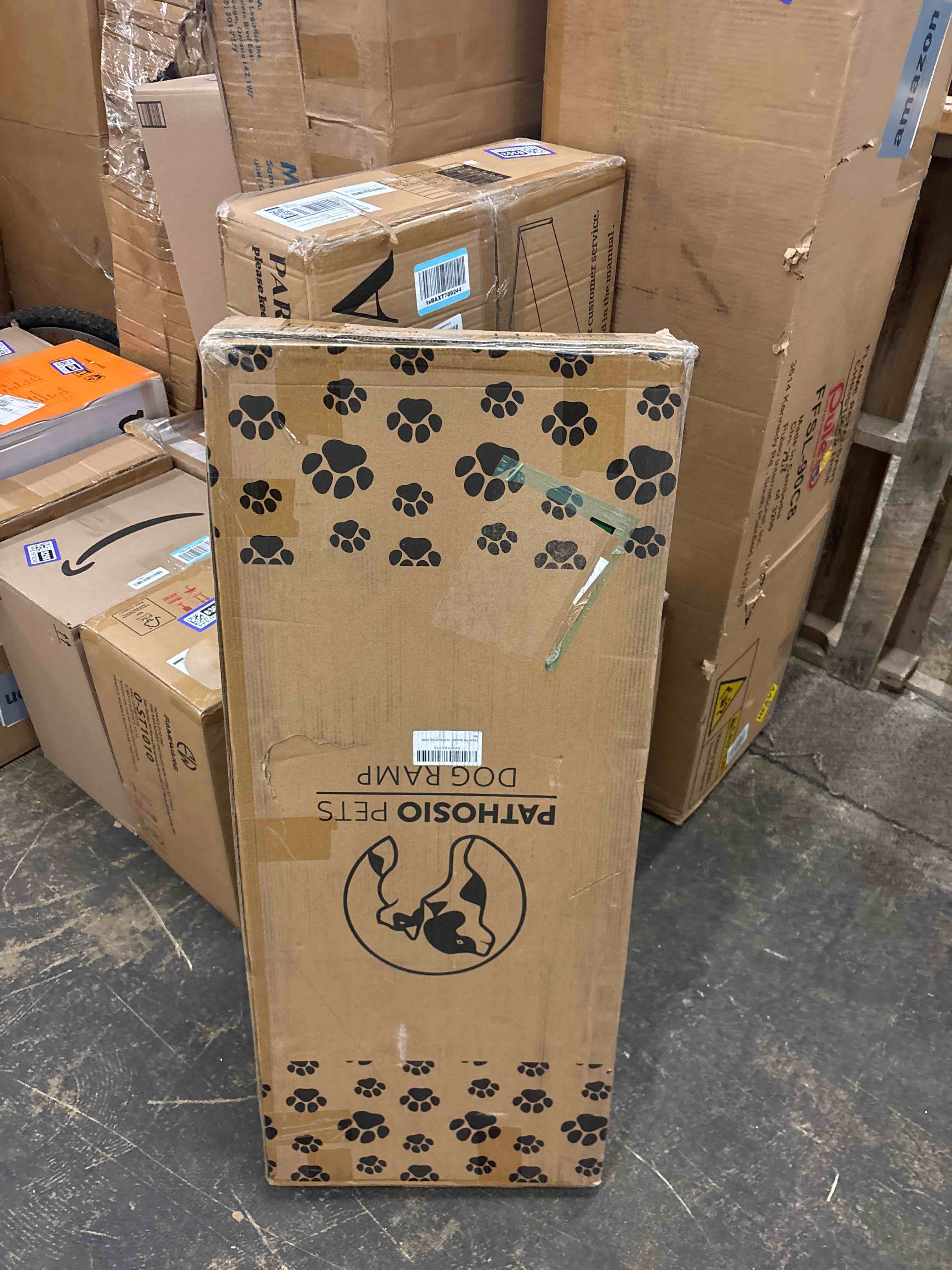 Condition photo showing New/Like New for adjustable dog ramp for bed - foldable wooden ramp for dogs to get on bed, couch, or car with 13.4" wide walking space (walnut wood with gray carpet, medium) walnut wood medium