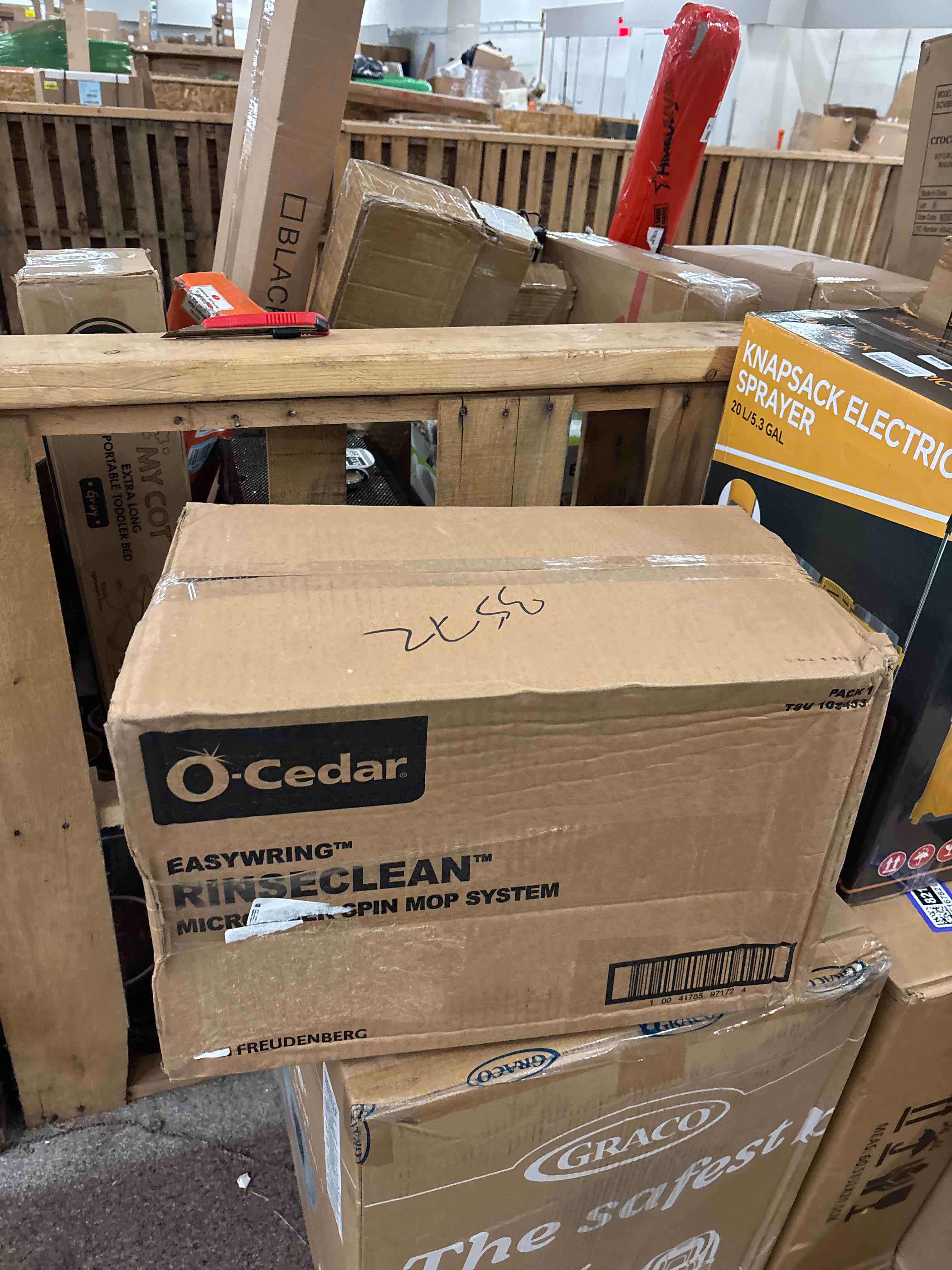 Condition photo showing New/Like New for O-Cedar EasyWring Microfiber Spin Mop, Bucket Floor Cleaning System, Red, Gray, Standard