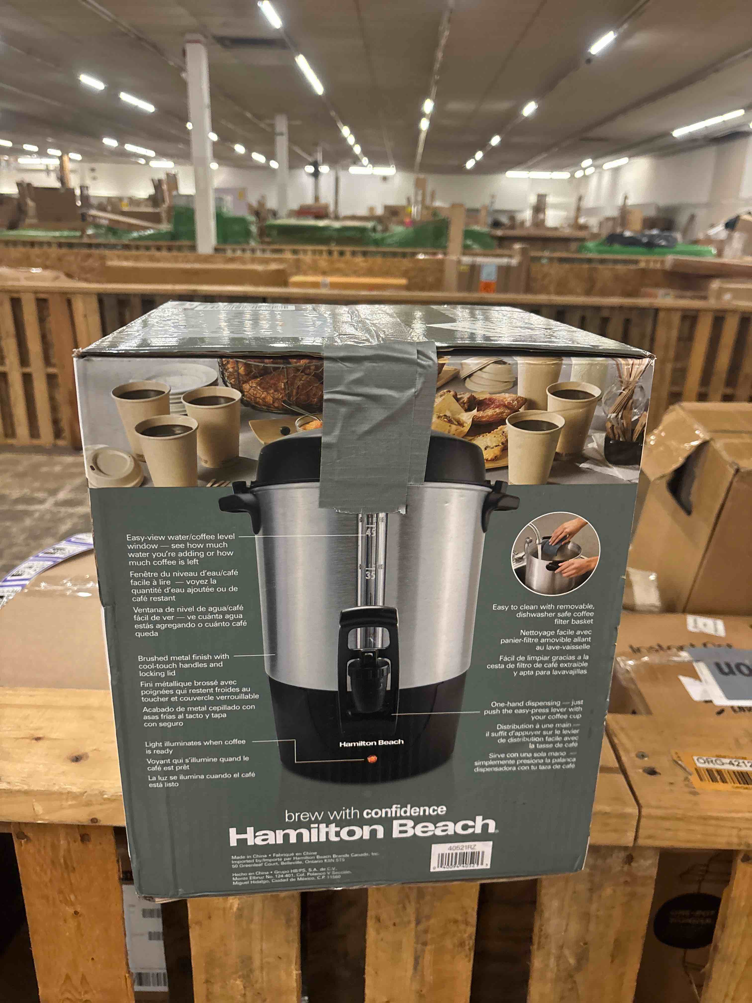 Condition photo showing New/Like New for Hamilton Beach 45 Cup Fast Brew Coffee Urn and Hot Beverage Dispenser, 40521