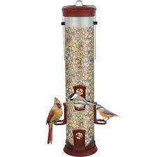Condition photo showing New/Like New for Nature's Way Large Plastic Seed Tube Bird Feeder for Wild Birds and Outdoor Décor, 2.1 Quart Capacity, Six Ports, Easy-Clean Design, Red