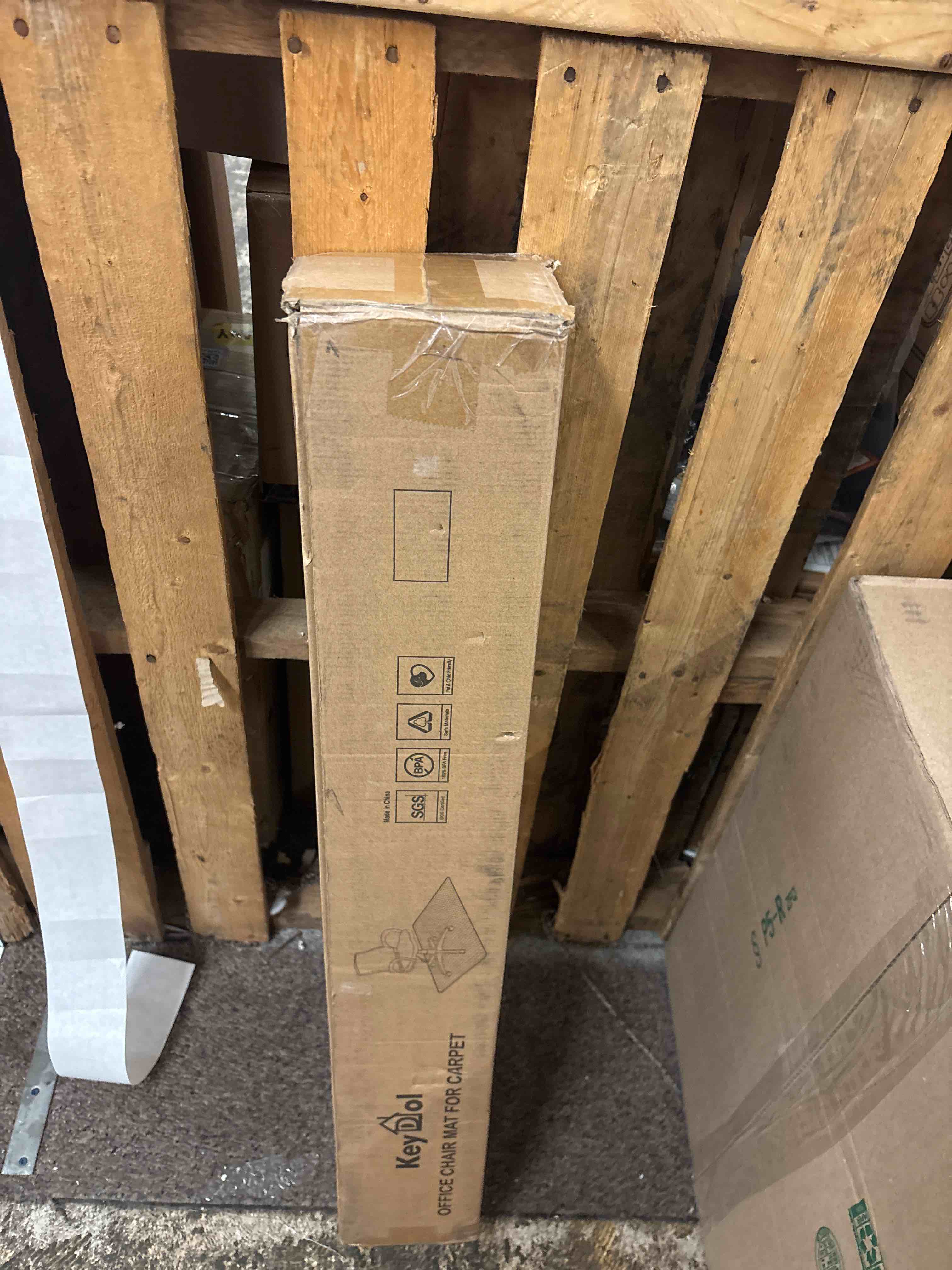 Condition photo showing New/Like New for 36x 48 Carpet Floor Mat for Office Chair, Clear Desk Chair Floor Mat for Carpet for Medium/Low Pile, HeavyDuty Chair Mats for Carpeted Floors, Studded Desk Mat for Carpets for Homes and Offices 36” x 48” for Carpet (2.2mm) Transparent