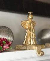 Condition photo showing New/Like New for TenWaterloo Decorative Angels Christmas Stocking Holders, 6.5 inches High, Gold Leaf Look Finish Cast Iron, Set of 3 