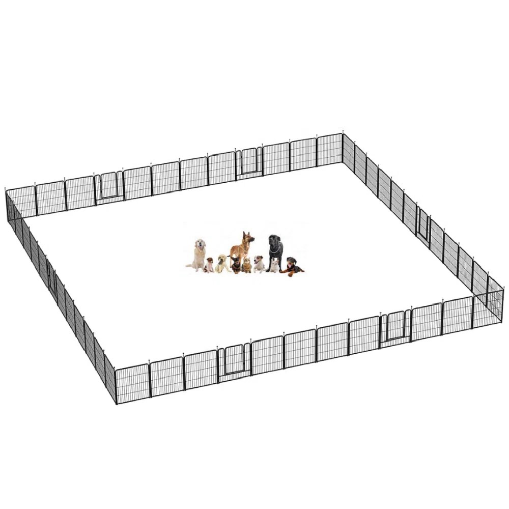 48 Panels Dog Playpen, 32 Inch Height in Heavy Duty, Indoor Outdoor Anti-Rust Dog Exercise Fence, Pet Playpen with Door