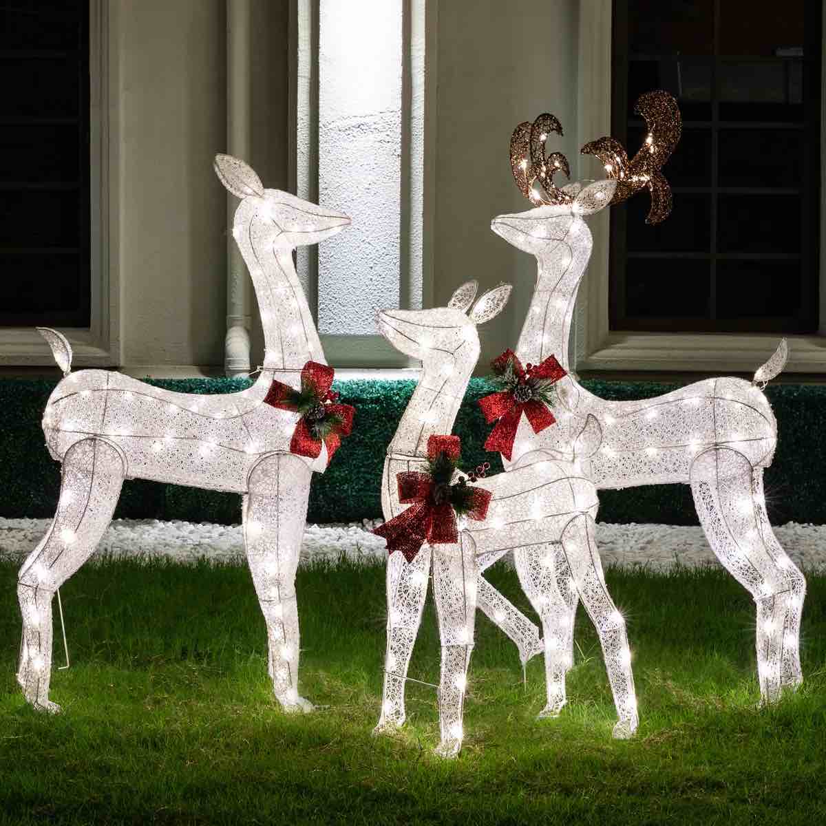 Christmas Deer Lighted Display 3 Piece Set