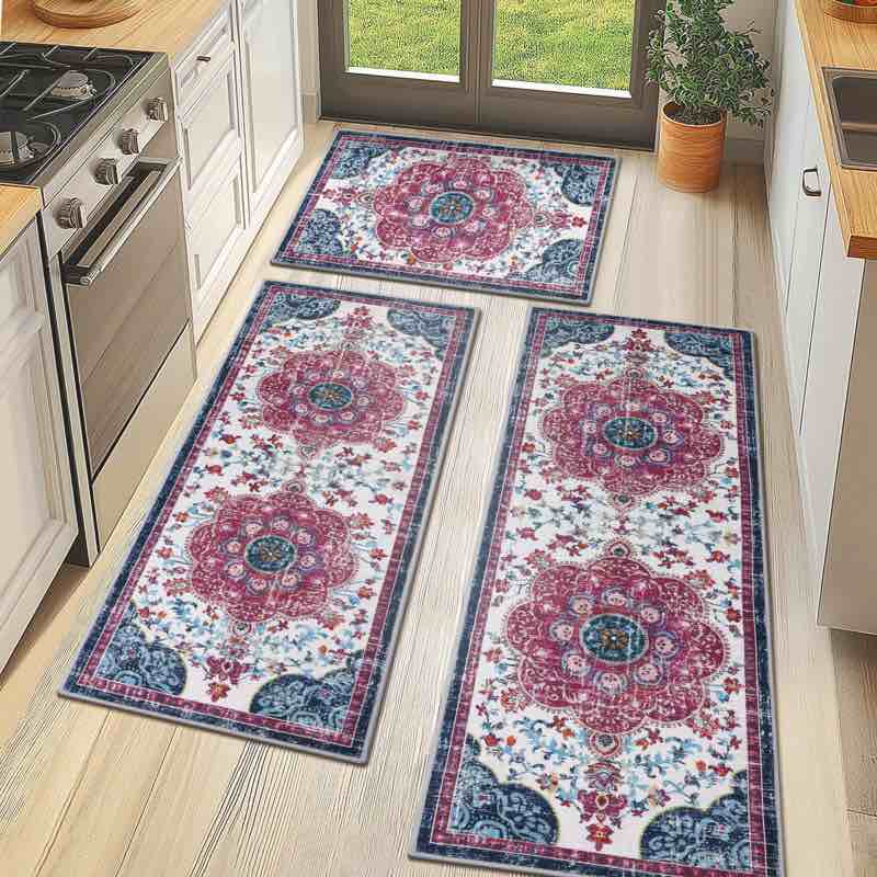 machine washable non-slip kitchen mat (set of 3) 