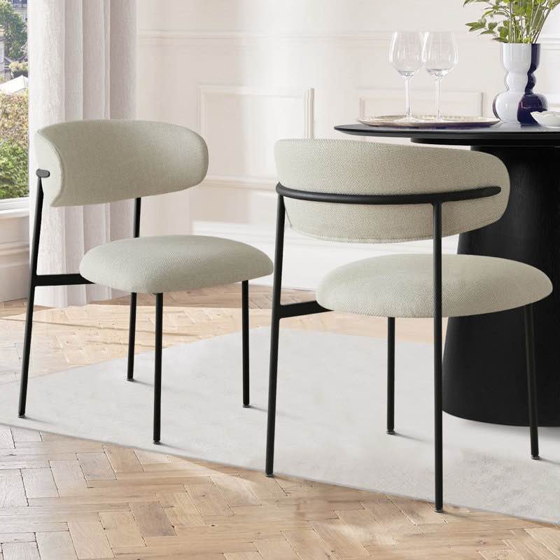 Upholstered Dining Chair With Metal Legs (Set of 2)