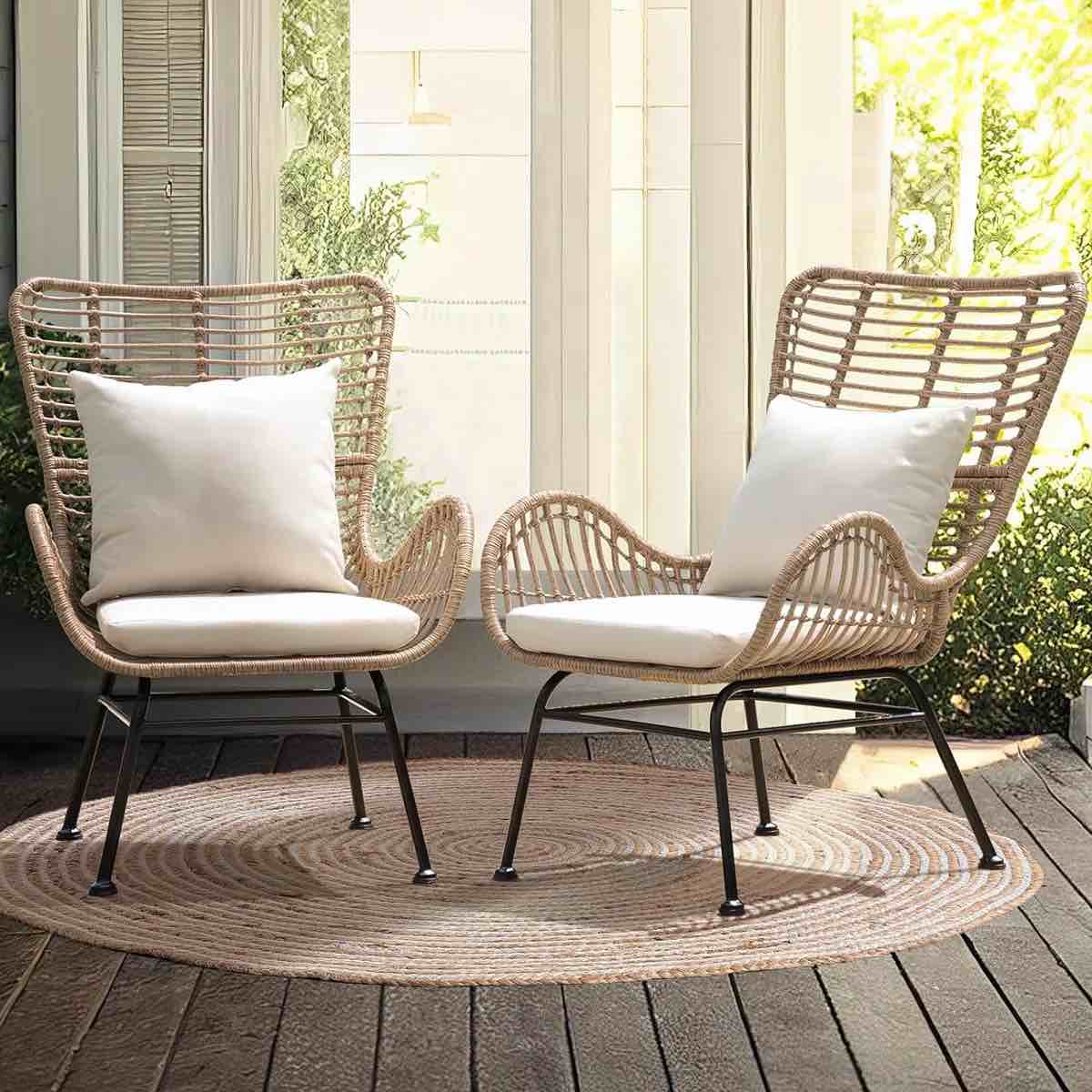 Isabelle Outdoor Lounge Chair with Cushion (Set of 2)