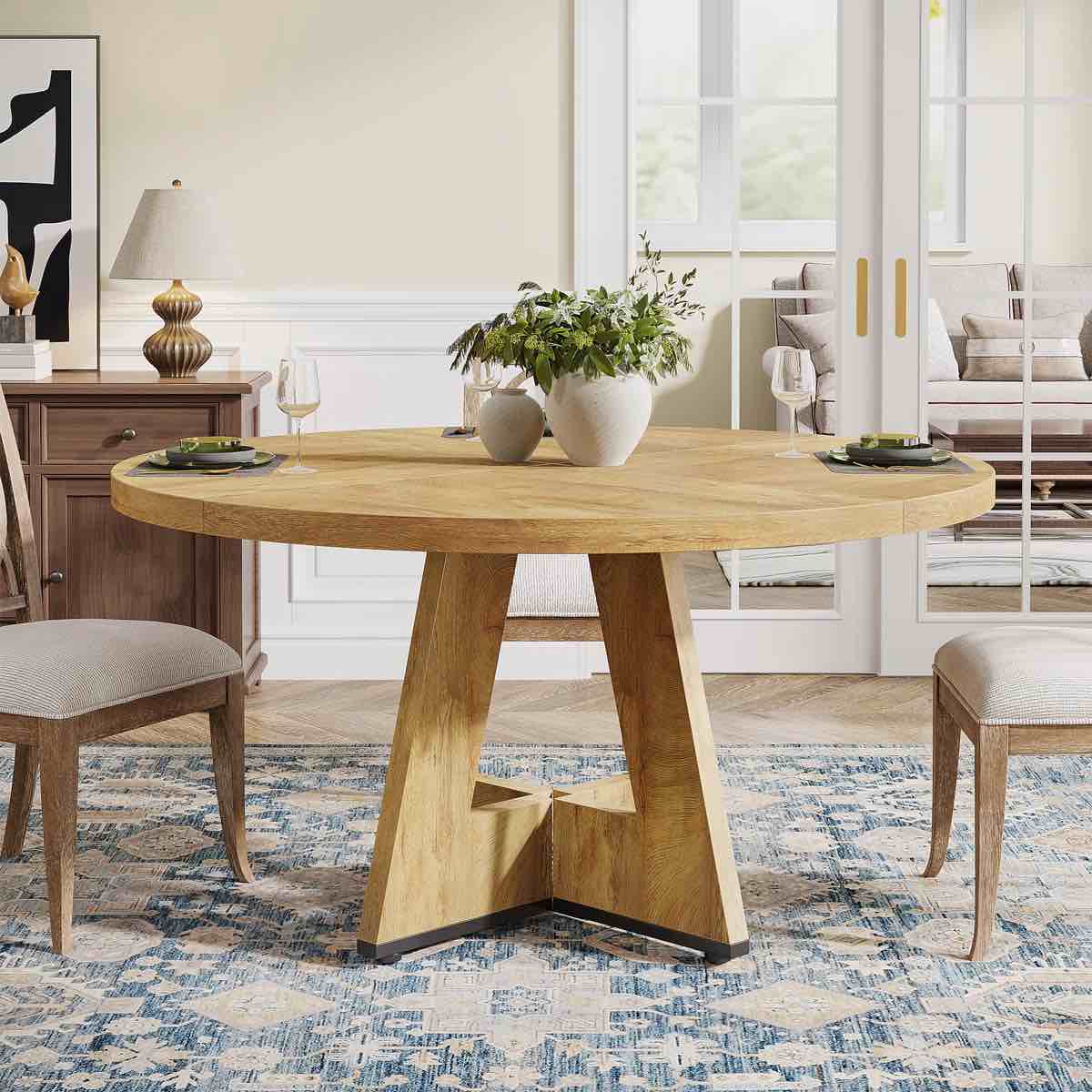 47 inch round dining table for 4 farmhouse kitchen table 