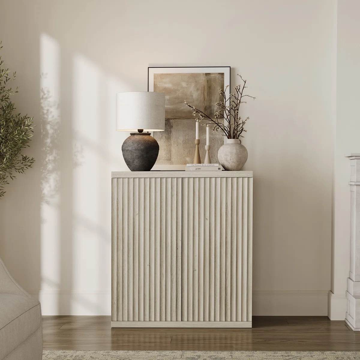 cesiro accent cabinet with adjustable shelves
