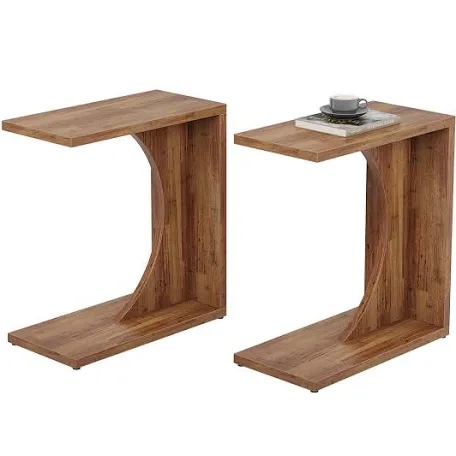 Condition photo showing New/Like New for Heikki C Shaped End Tables, Under Couch Table, Side Table for Sofa (Set of 2)