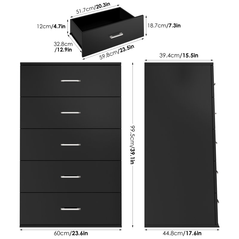 Condition photo showing New/Like New for Brewster 5-Drawer Dresser, 39.1'' H Lingerie Chest, Nightstand