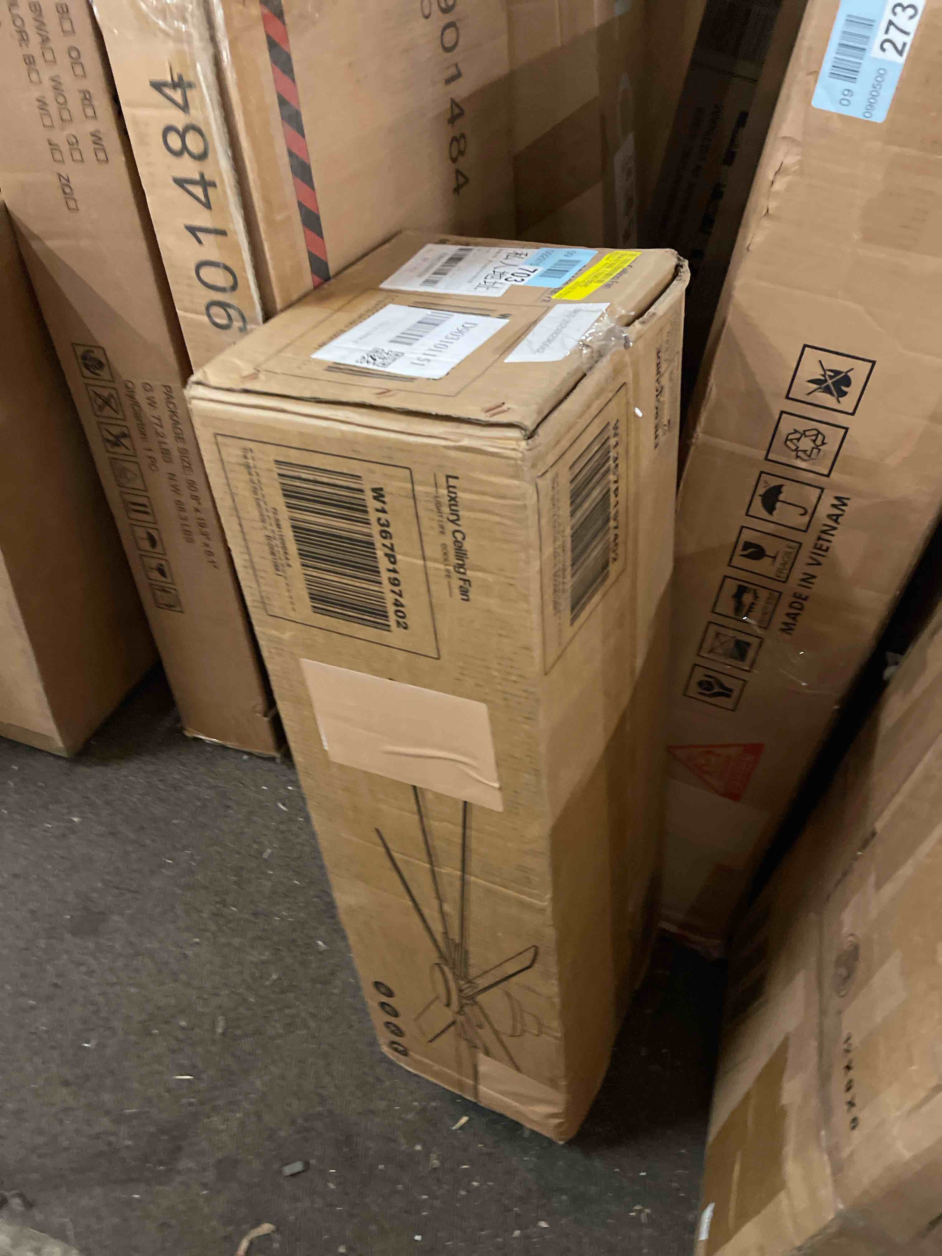 Condition photo showing New/Like New for 72 Inch Smart Ceiling Fan with Light and Remote via WIFI Alexa, Industrial Ceiling Fan with 8 Black Aluminum Blades, 3000-6000K Dimmable, 6 Speeds, Indoor Outdoor Ceiling Fans for Patio Living Room