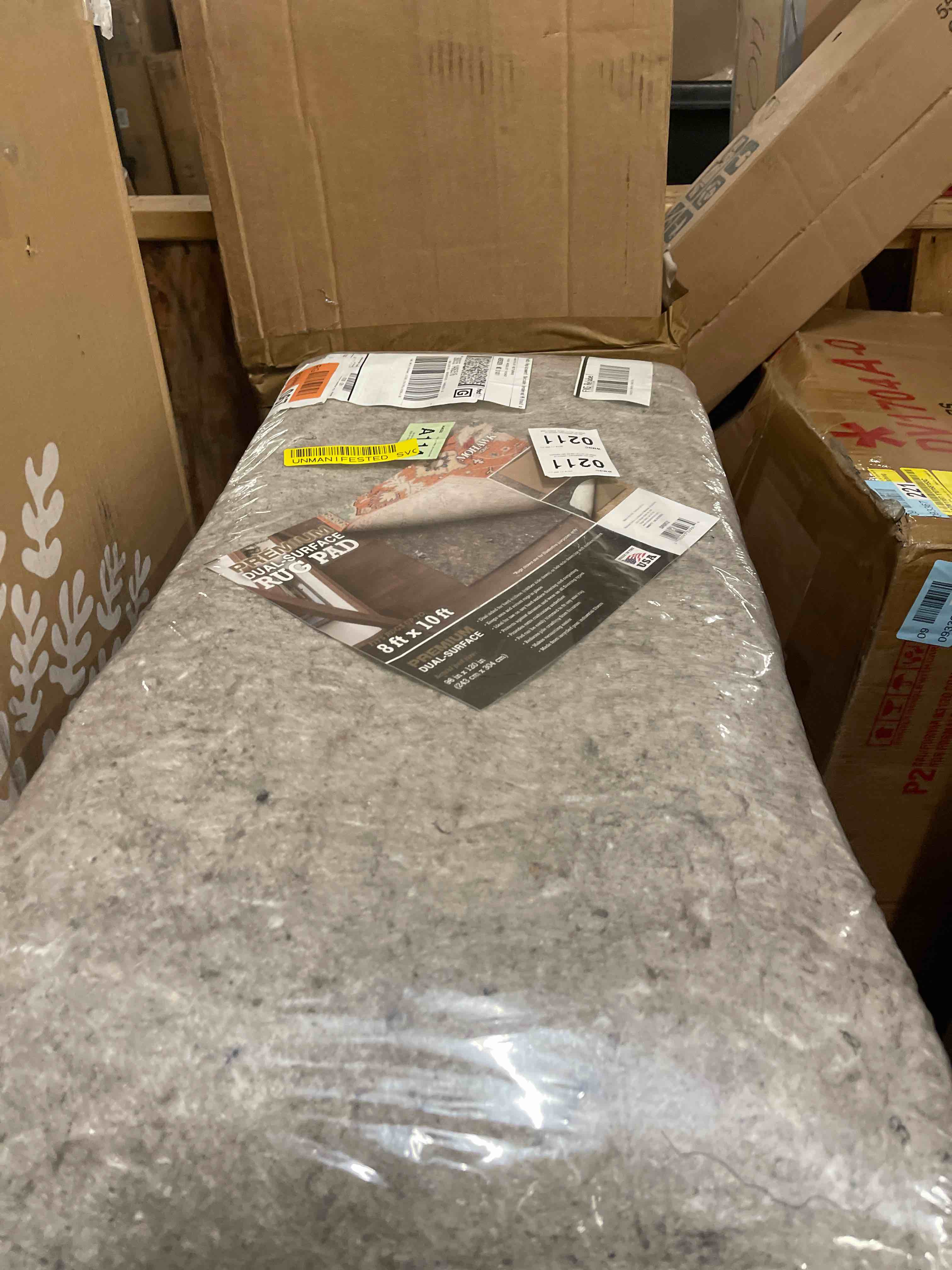 Condition photo showing New/Like New for Mohawk Home 8' x 10' Non Slip Rug Pad Gripper 1/4 Thick Dual Surface Felt + Rubber Gripper - Safe for All Floors, Brown
