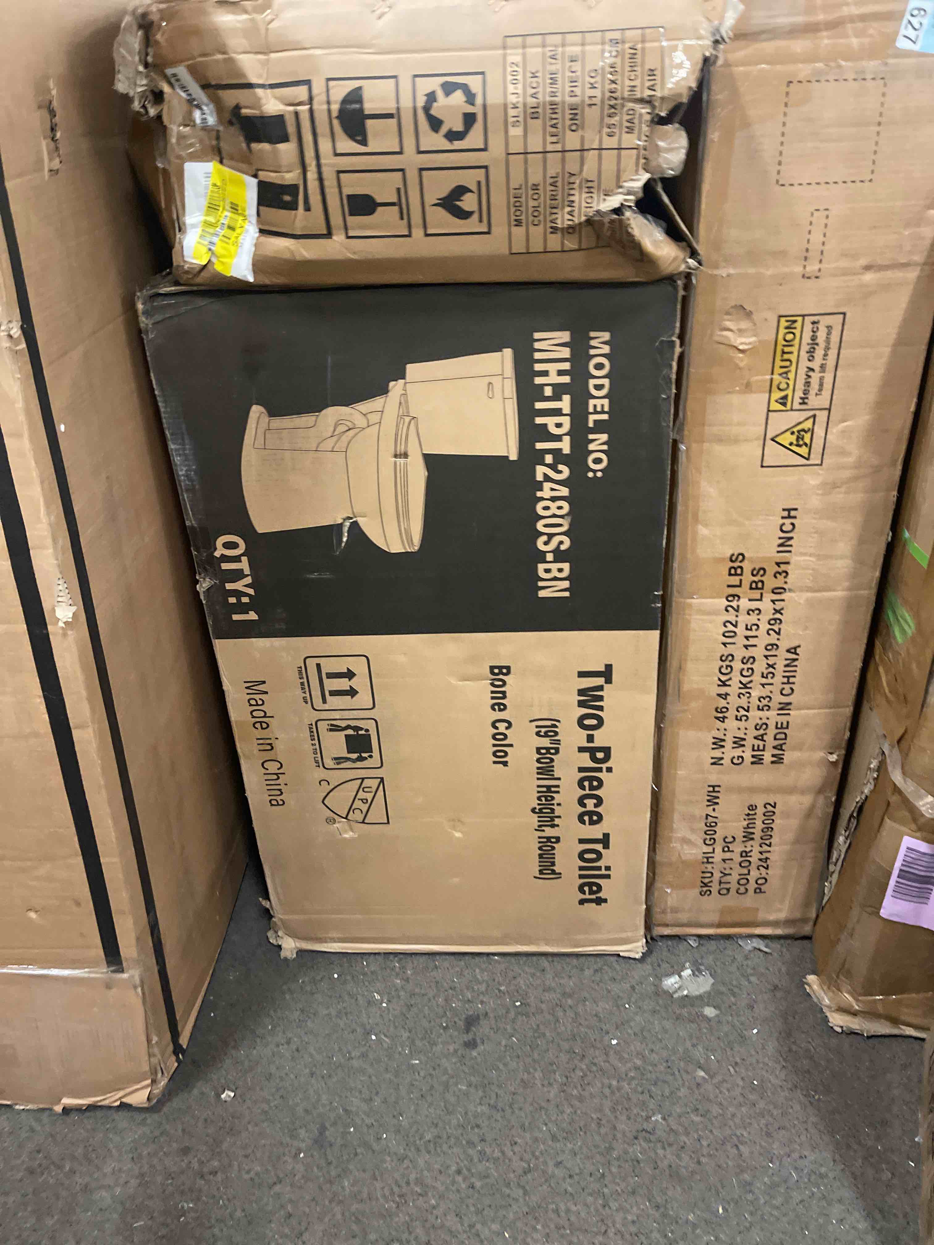 Condition photo showing New/Like New for Elongated Tall Toilet 17 Inch, Chair Height ADA High Toilet for Bathroom, Comfort Bowl Heigh 16.75", Seat Height 17.5", Two-Piece Single Flush 1.28 GPF, 12 Inch Rough-in, Bone