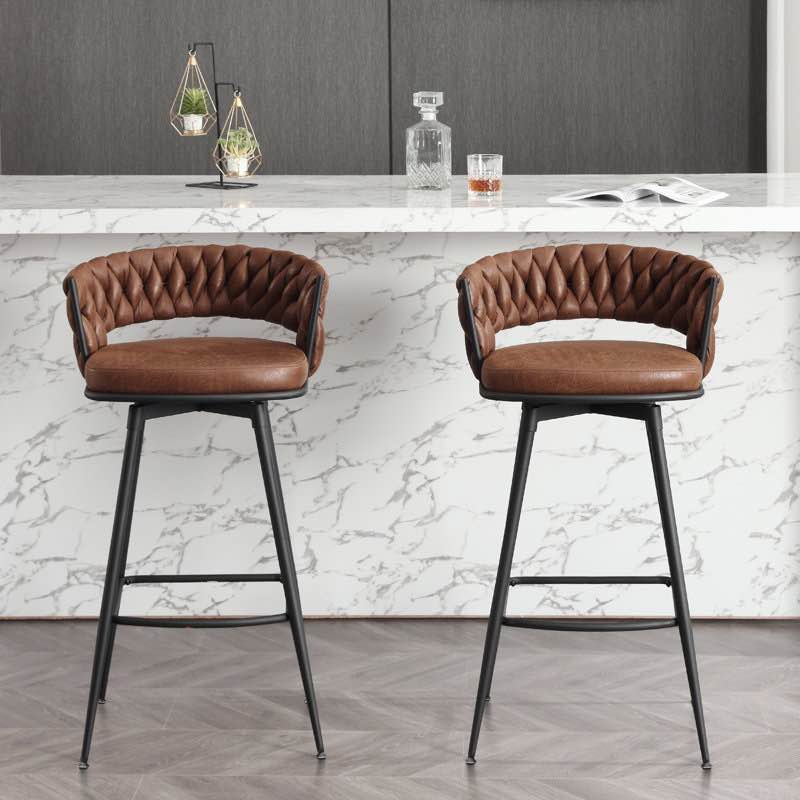 Kymberlynn Swivel Upholstered Low Back Bar & Counter Stool With Metal Frame