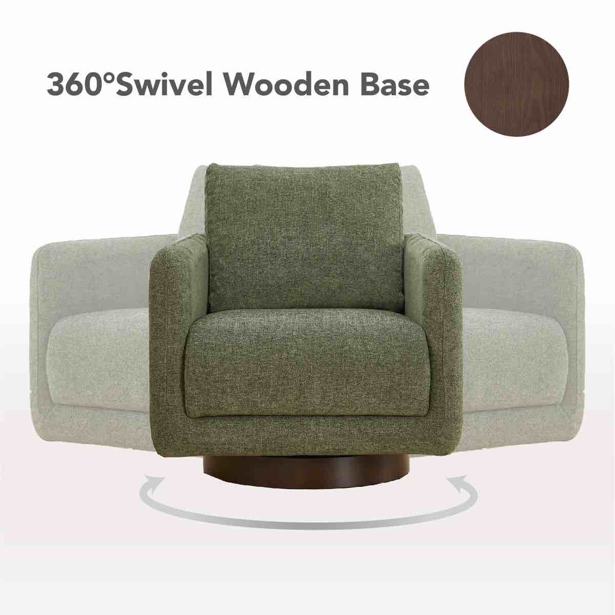 Condition photo showing Good Condition for Assiatou 30'' W Upholstered Swivel Armchair With Wooden Base