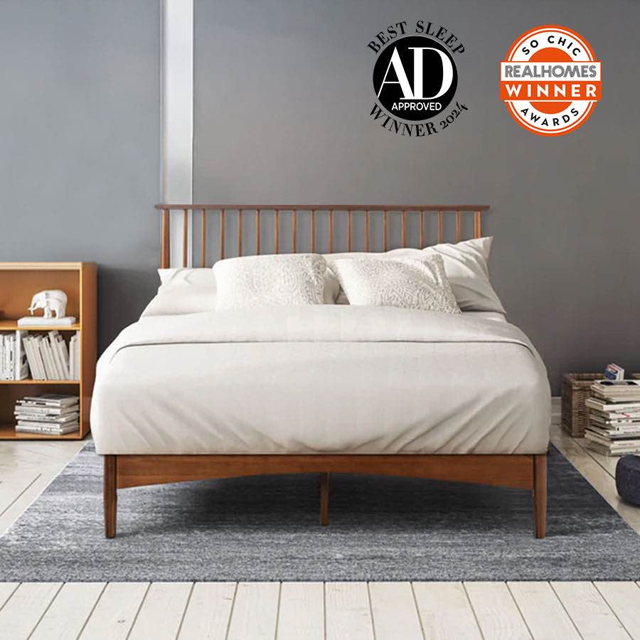 Condition photo showing New/Like New for 12 inch solid wood platform bed with headboard king