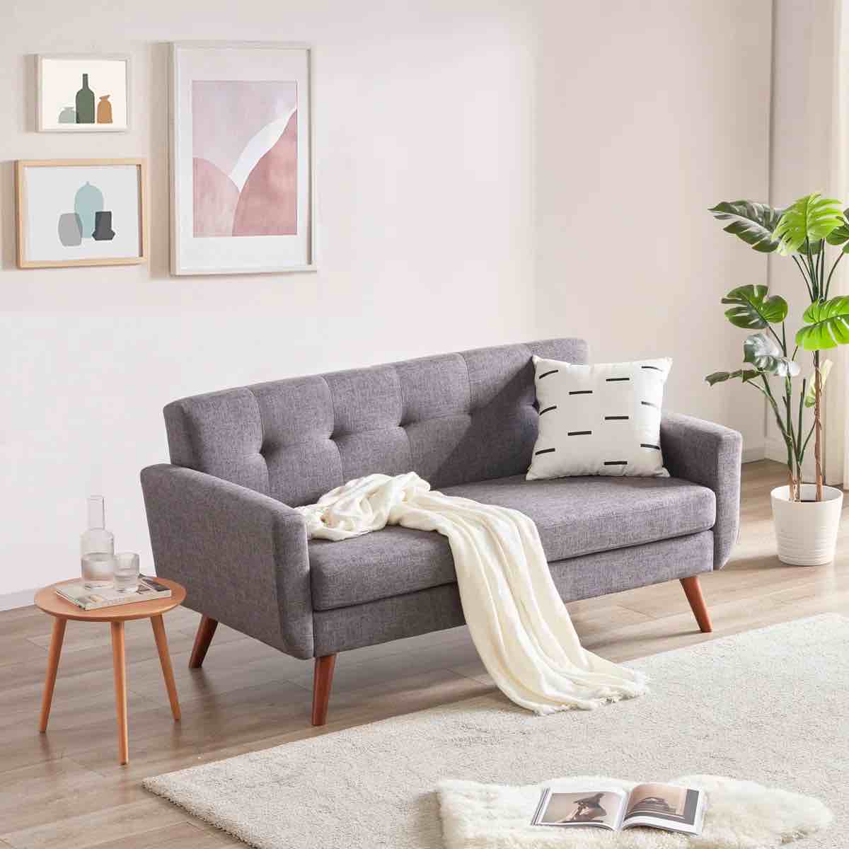 65" W Loveseat Sofa Mid Century Modern Love Seat Couches For Living Room