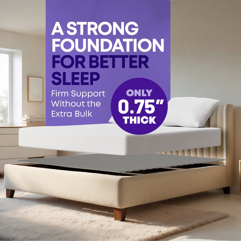 Condition photo showing New/Like New for Audra Horizontal Mattress Support Wooden Bunkie Board/Slats with Cover-Full