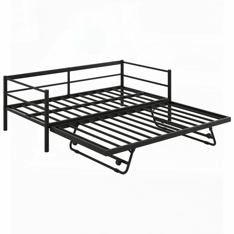 Condition photo showing New/Like New for Twin Size Metal Daybed with Pop Up Trundle and LED Lighting, Black -Twin