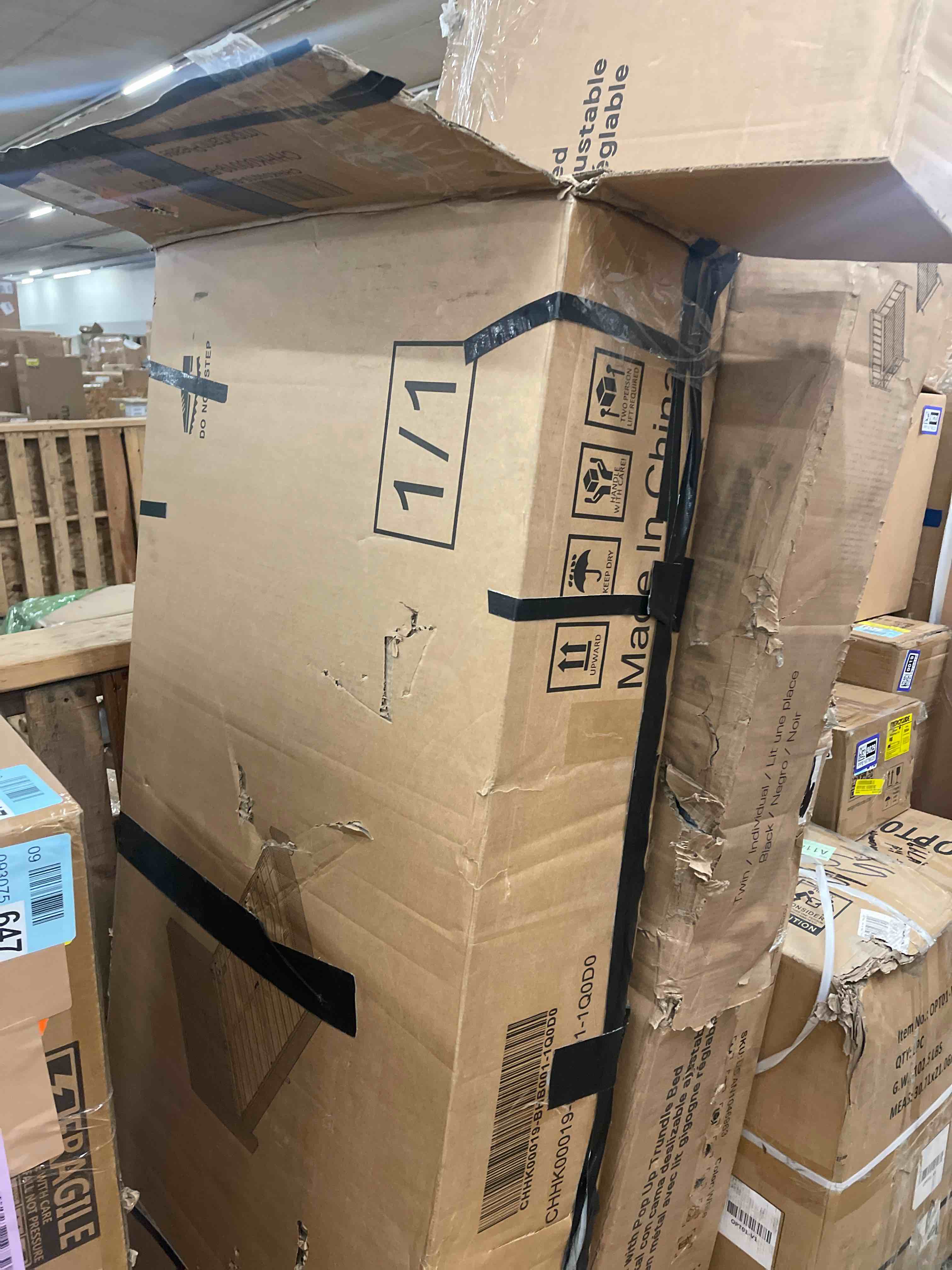 Condition photo showing New/Like New for Queen Size Lift Up Storage Bed Frame with 51" Tall Headboard, 2 USB Ports, Corduroy Upholstered Platform, Wingback Headboard, Hydraulic Support, No Box Spring Needed, Noise-Free Bed Frame (Light Grey)