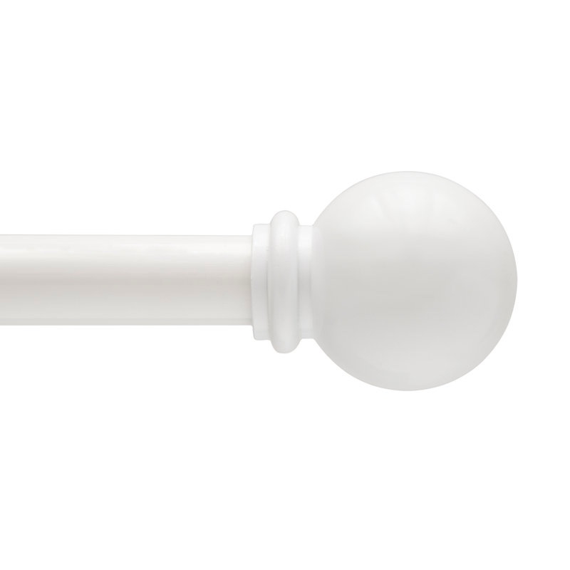 Wayfair Basics Ball End Single Curtain Rod, 28-48" or 48-86" Adjustable Length, 5/8" Dia. Steel