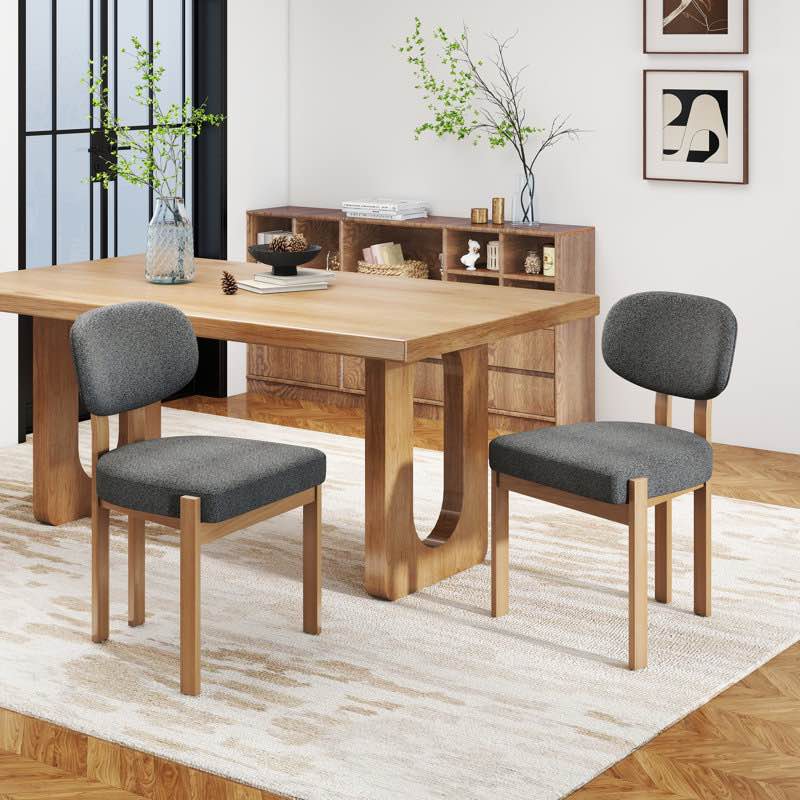 Solid Wood Dining Chairs Set, Modern Farmhouse Fabric Upholstered Dining Room Chair Kitchen Chairs Wood Leg Accent Chairs for Dining Room, Living Room, Bedroom (Chairs Only)