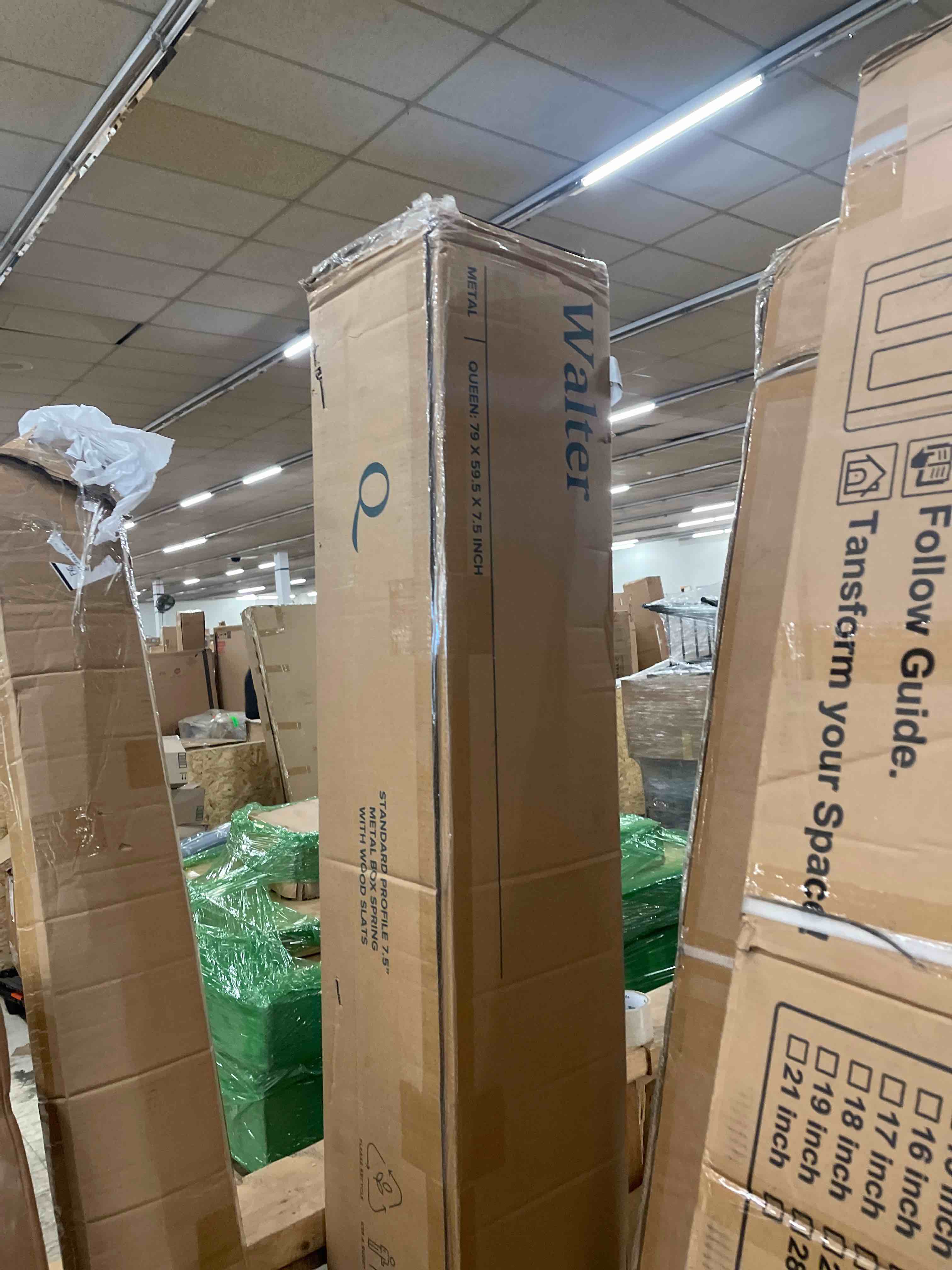 Condition photo showing New/Like New for Metal Box Spring with Wood Slats, 7.5 Inch Mattress Foundation, Sturdy Steel Structure, Easy Assembly, Queen