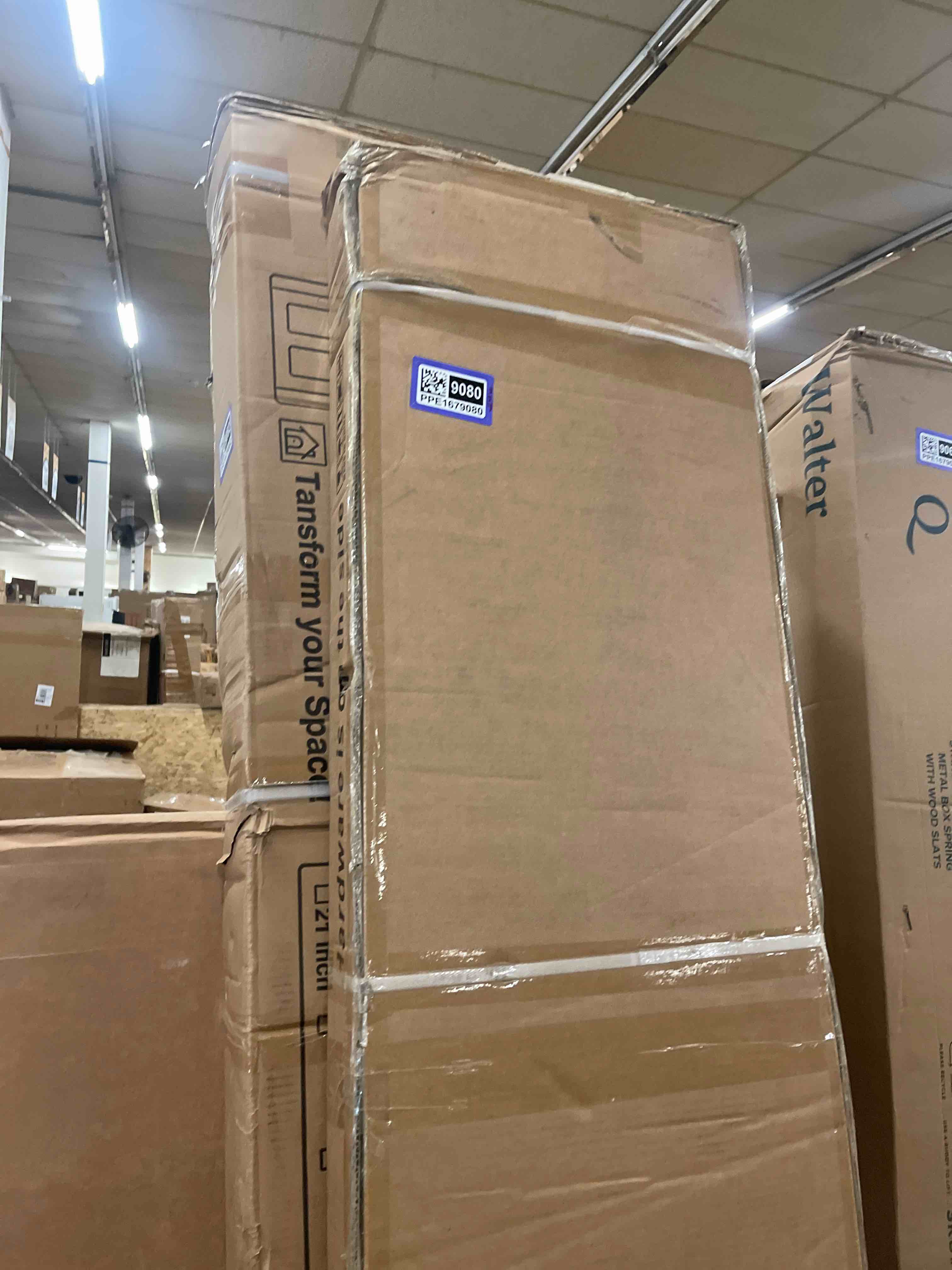 Condition photo showing New/Like New for 40x84 Inch Glass Sliding Barn Door Slab and 7ft Hardware Kit Included, 5 Frosted Glass, LVL Wood Panel Covered with White Water-Proof Scratch-Proof PVC Surface, Simple DIY Assembly