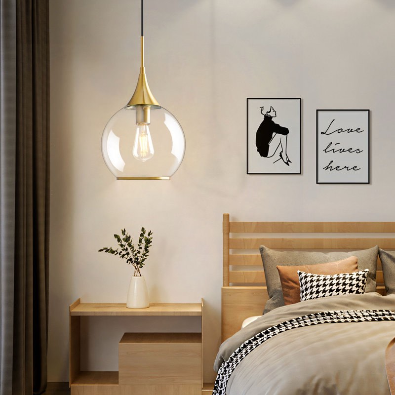 1 - light single pendant with clear glass