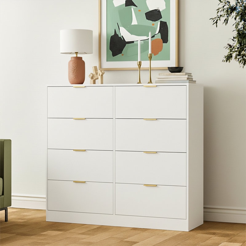 8 drawer 47.2" w wood modern double dresser 