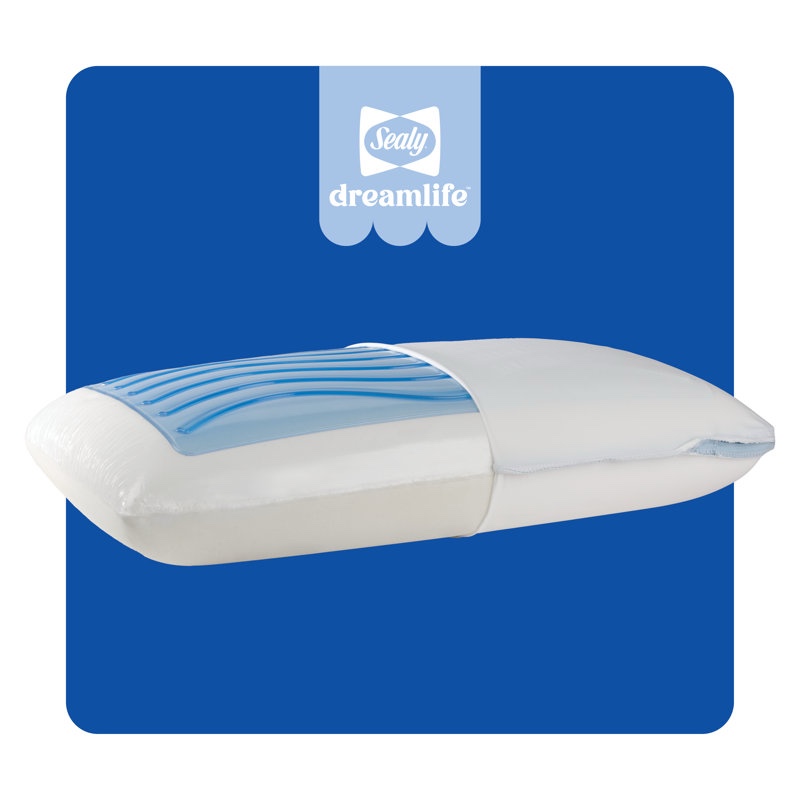 sealy dreamlife memory foam gel medium firm pillow