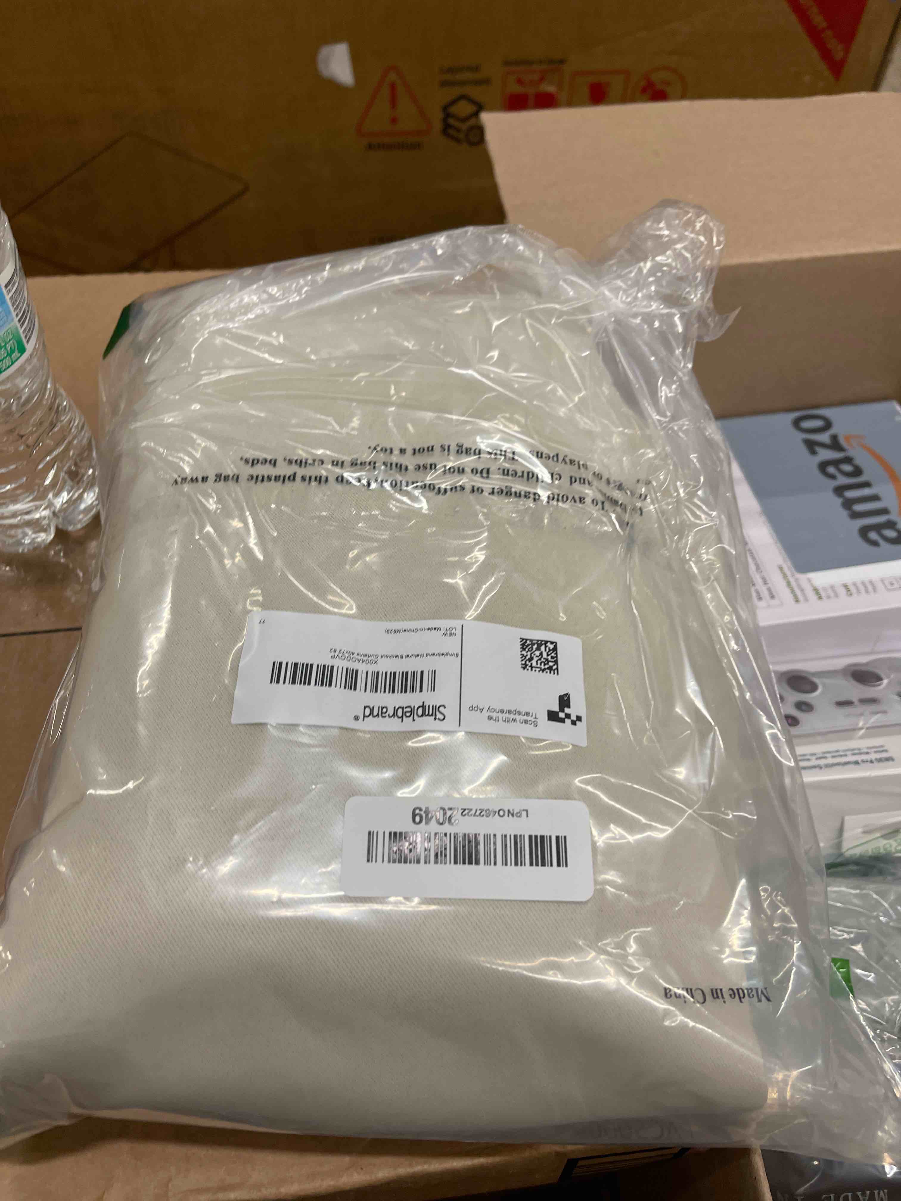Condition photo showing New/Like New for Simplebrand Ava Natural Blackout Curtains for Bedroom, 72 Inch Length, 2 Panels Set, Privacy Thermal Insulated Rod Pocket Window Curtains for Patio, French Door, W40 x L72 Inch Natural 40"W x 72"L (Pack of 2)