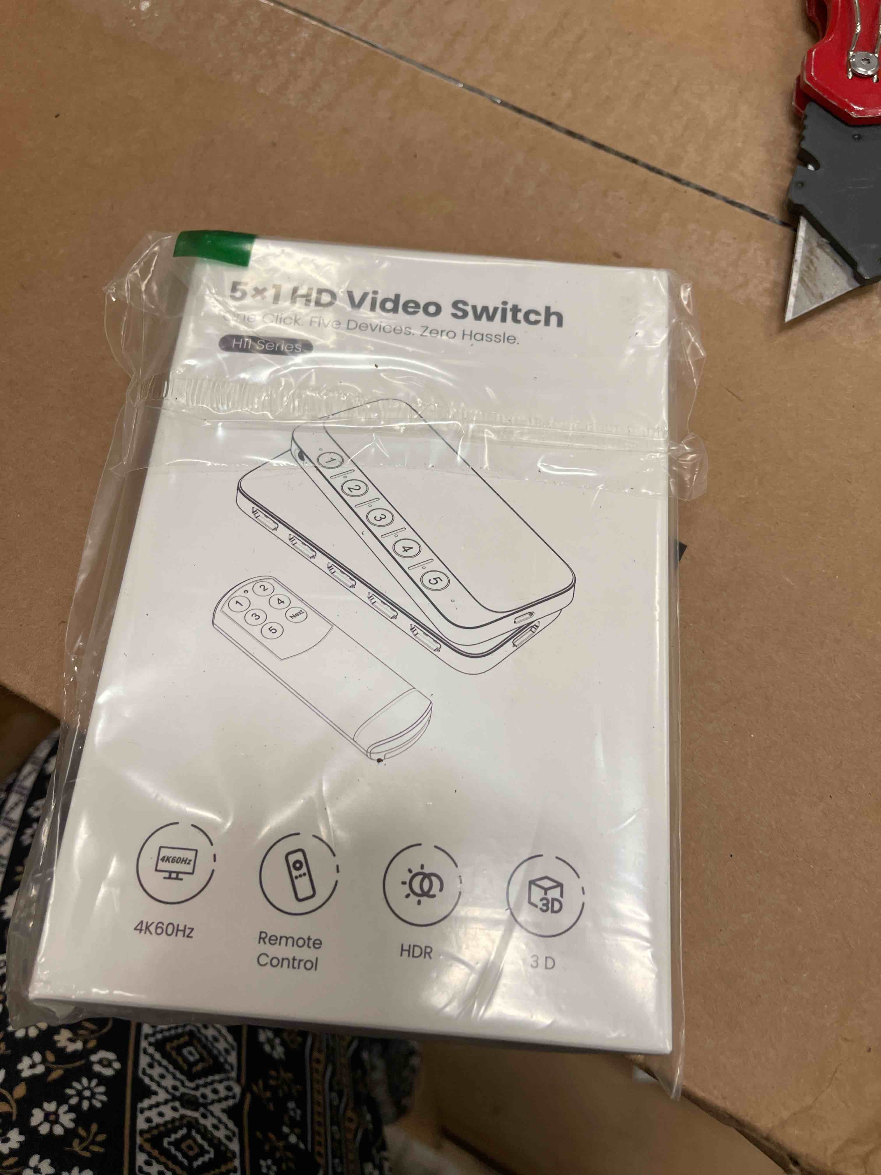 Condition photo showing New/Like New for ByteWave HDMI Switch 5 in 1 Out with Remote - 4K@60Hz, HDCP2.3, HDR, 3D, Dolby Support, Multi HDMI Port Selector Box, 5x1 Game Switcher Hub Compatible with PS5 Nintendo Switch1/2 Xbox Roku TV Stick