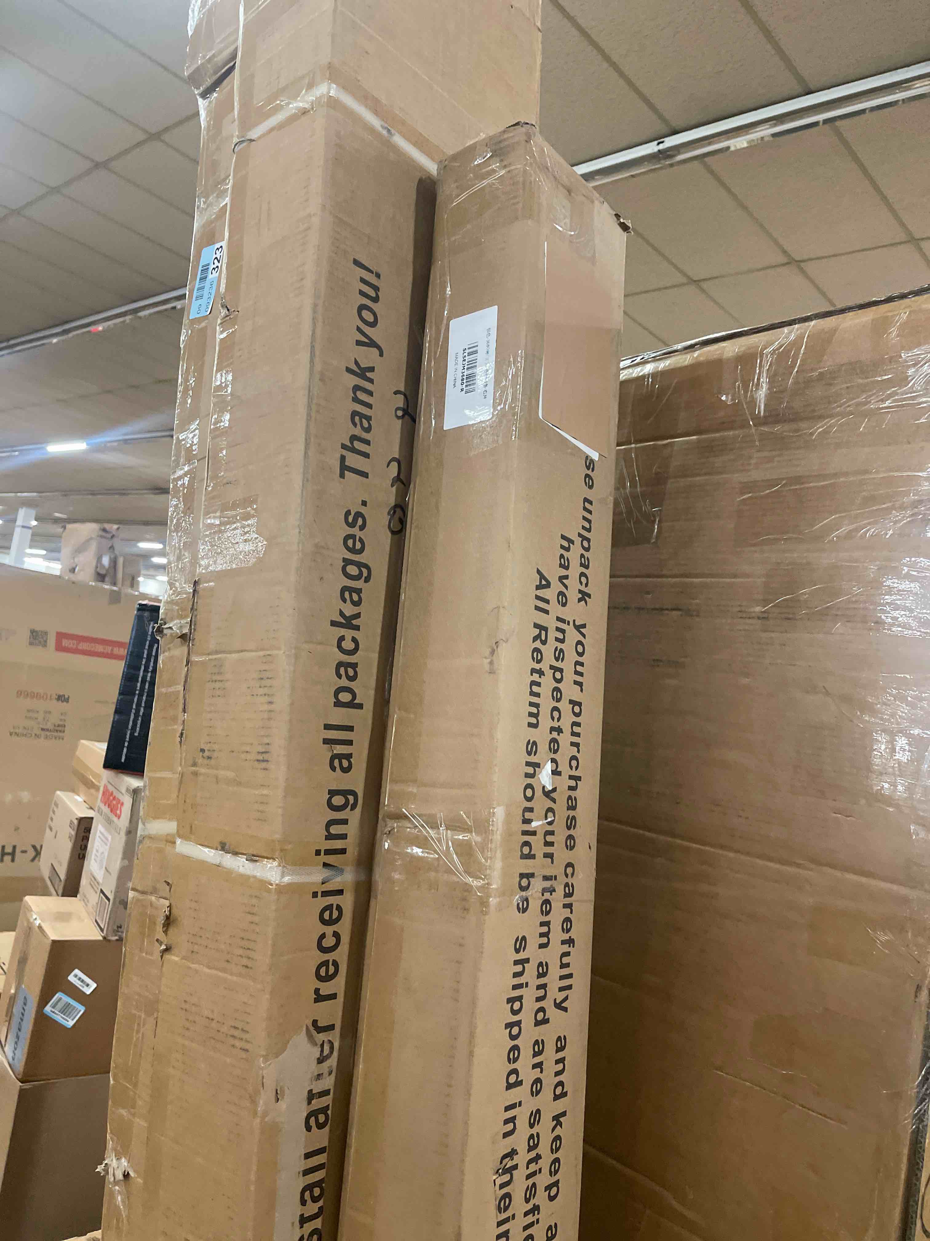 Condition photo showing New/Like New for 36x80 Inch White Sliding Barn Door Slab with 6.6ft Hardware Kit Included, 5-Panel, MDF Wood Panel Covered with Water-Proof Scratch-Proof PVC Surface, Simple DIY Assembly