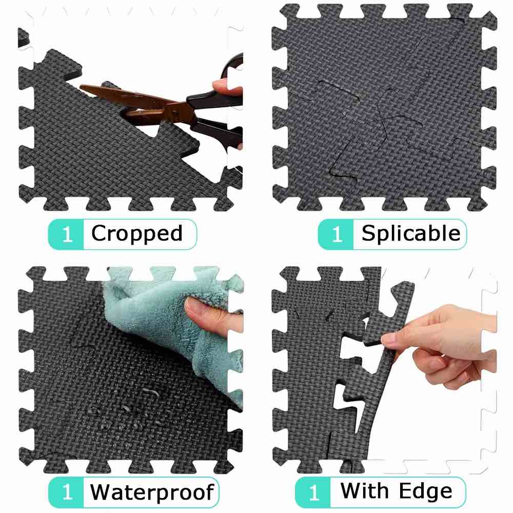 Condition photo showing New/Like New for 24-piece Puzzle Mat, 23.6 X 23.6 Inches, Eva Exercise Mat, Fitness Mat, Non-slip, Gymnastics Mat, 10 Mm Thick, Fitness Equipment And Gym/garage Floor Mat.