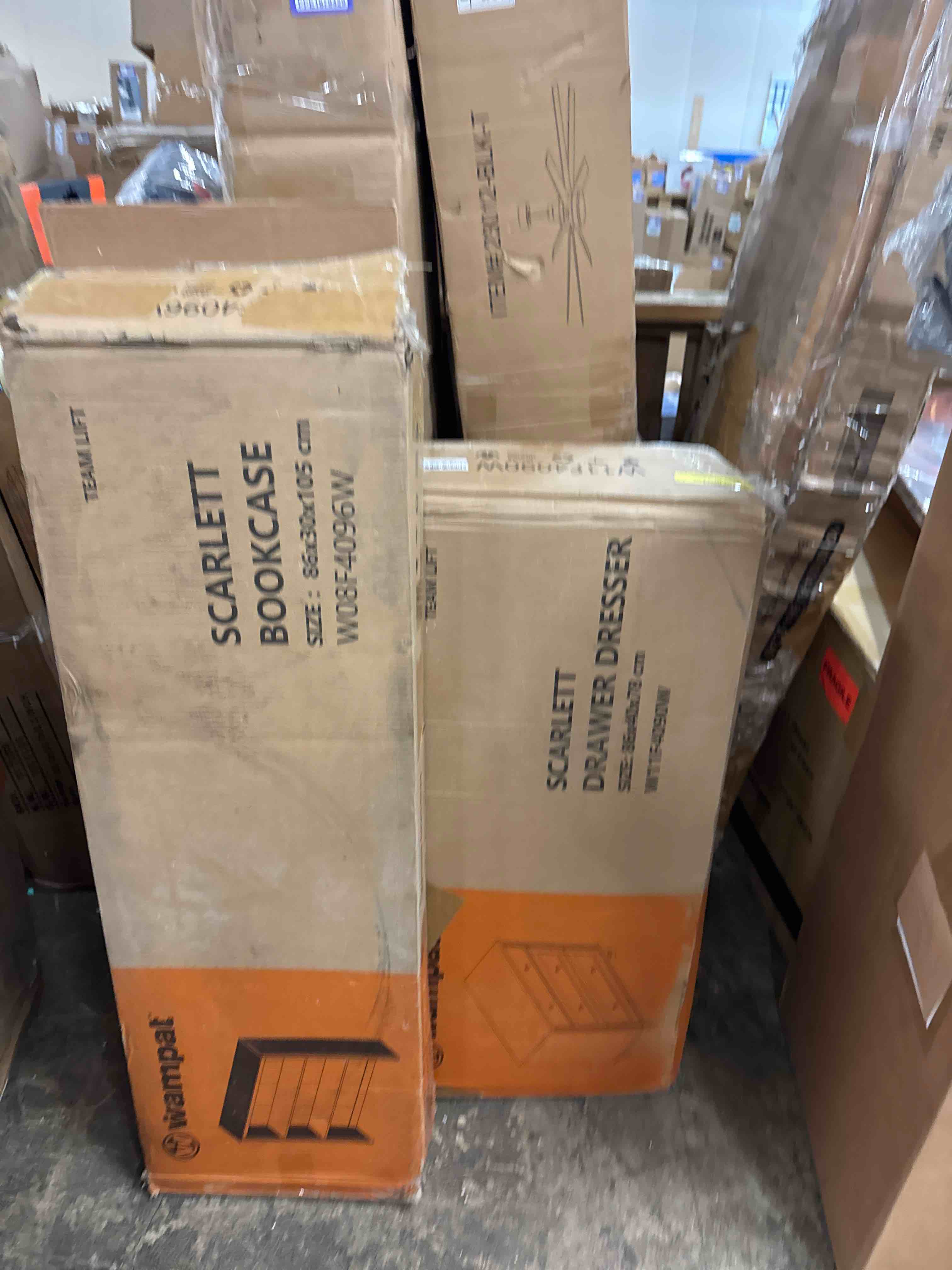 Condition photo showing New/Like New for WAMPAT 72" Tall Bookcase Large Display Book Case Shelf with 3-Tier Open Book Shelfs, 3 Tier Farmhouse Bookshelf with 3 Drawers, Library Wood Bookshelves for Living Room or Study Room or Bedroom, White