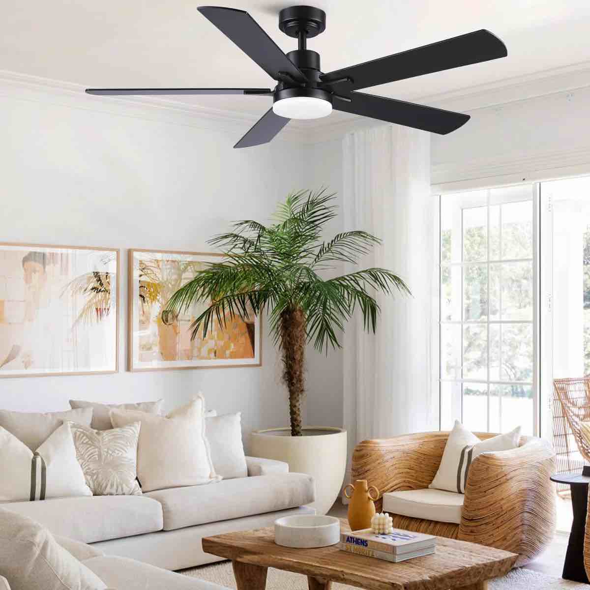 Condition photo showing New/Like New for Modern 52" Ceiling Fan with Light and 5 Blades