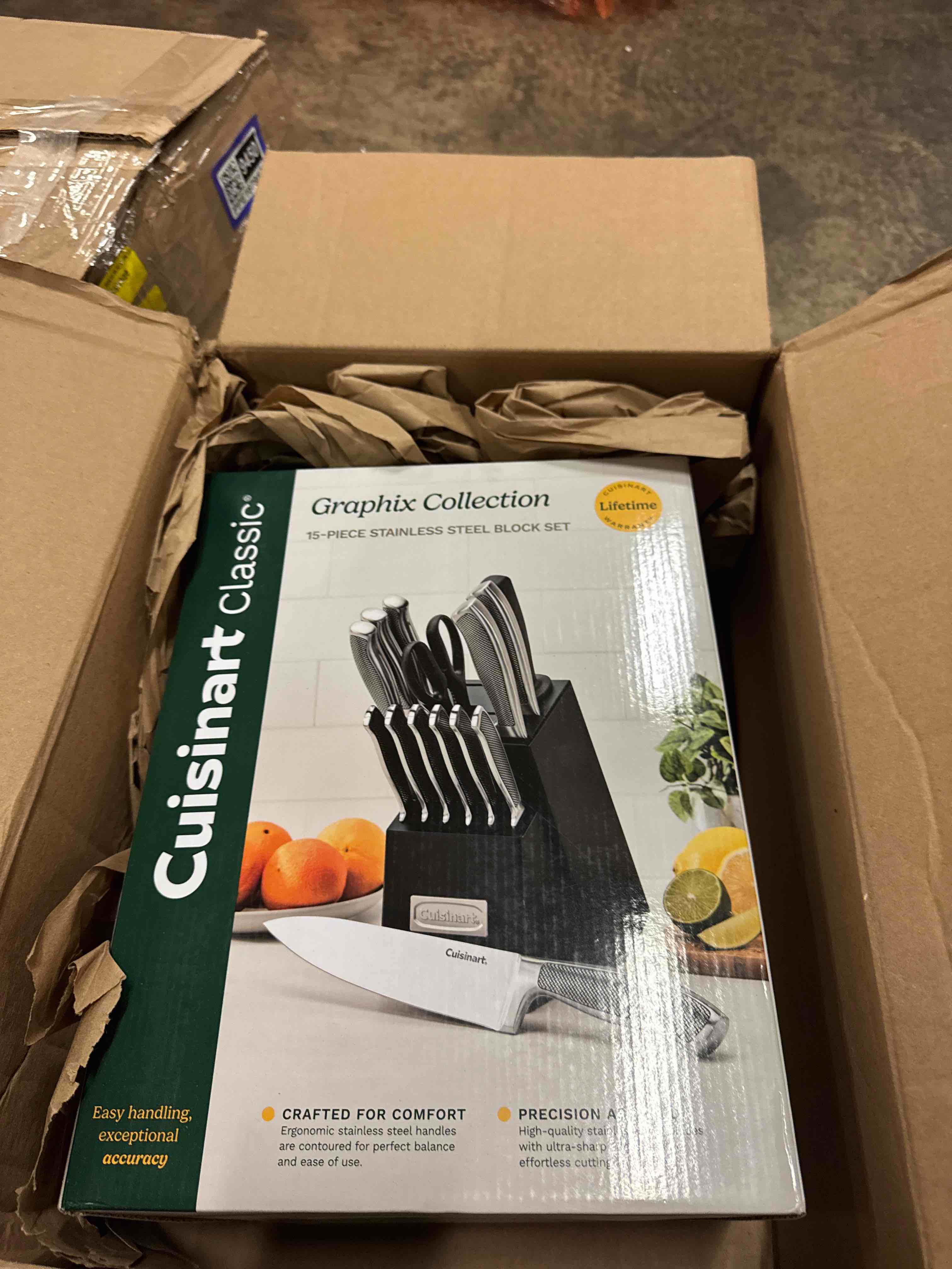 Condition photo showing New/Like New for Cuisinart classic graphic collection 15 piece stainless steel block set Wayfair