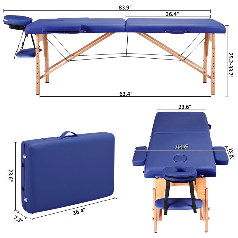 Condition photo showing New/Like New for Adjustable Massage Bed Portable Spa Table with Headrest