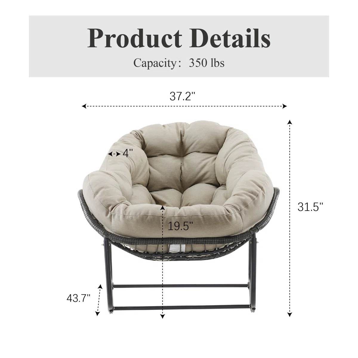Condition photo showing New/Like New for Cini Wicker Outdoor Chair (ONE)