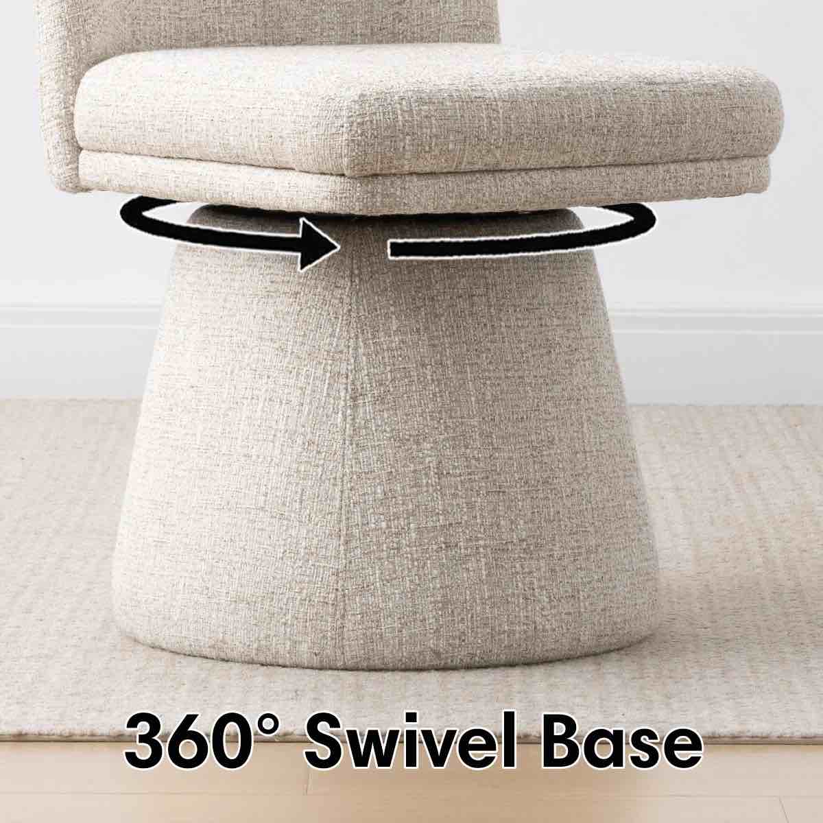 Condition photo showing New/Like New for latitude run upholstered swivel dining chair side chair in oatmeal