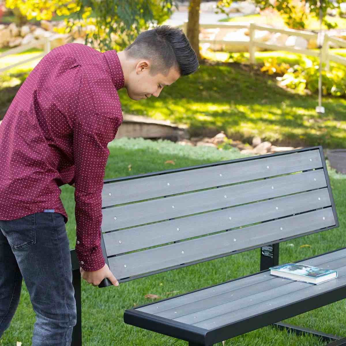Condition photo showing New/Like New for polystyrene convertible bench- turn your backrest into a table top!