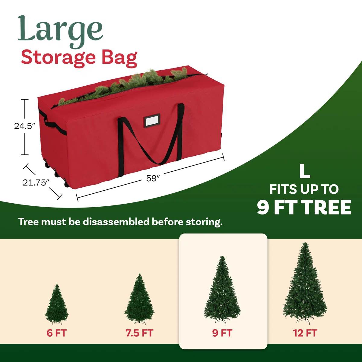 Condition photo showing New/Like New for christmas tree storage