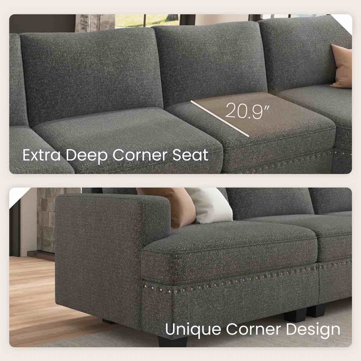 Condition photo showing Good Condition for anureet l shaped modular sectional couch corner sectional sofa (corner and arm piece)