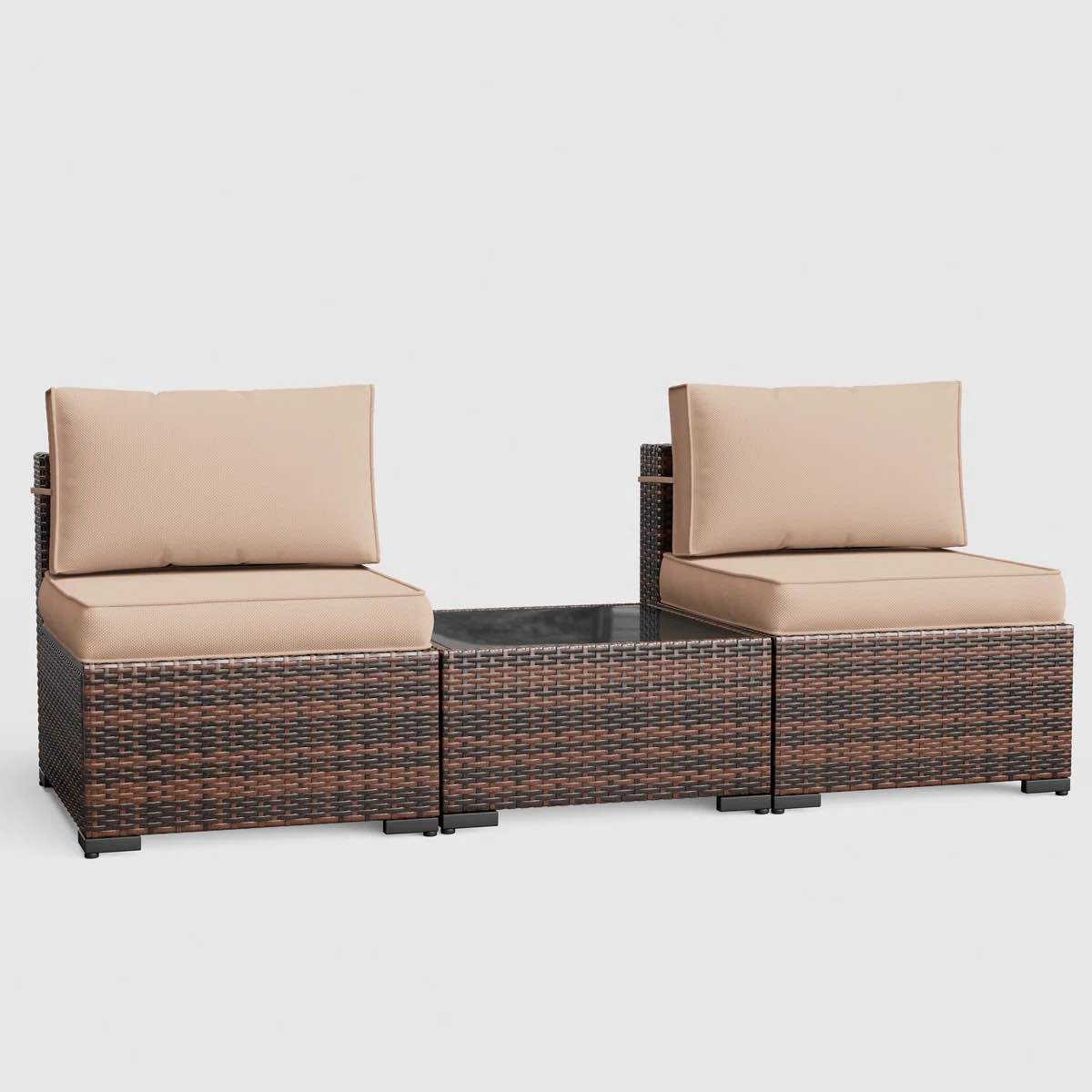 2 - person outdoor seating group with cushions