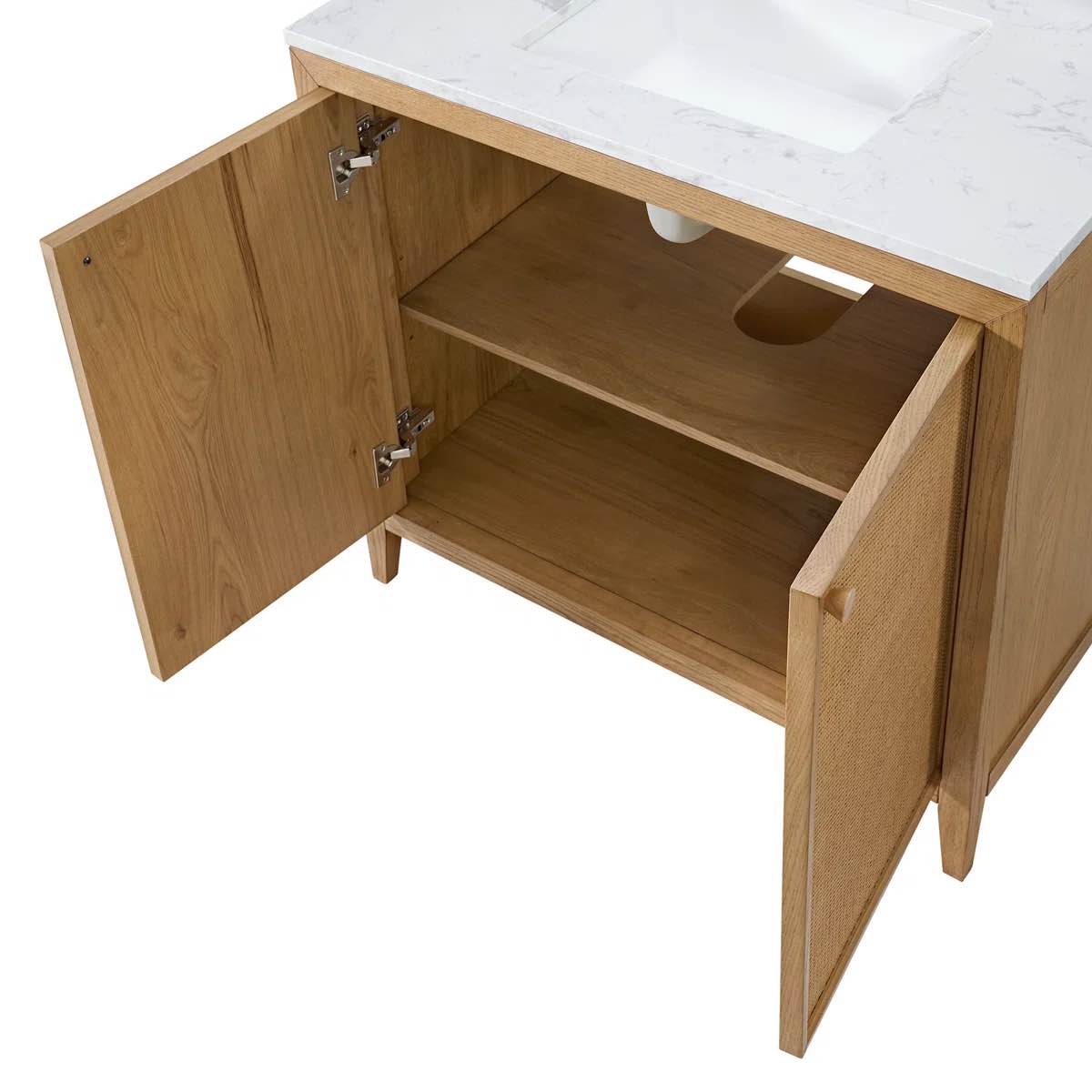 Condition photo showing New/Like New for 36"w x 22"d whitney single sink bathroom vanity top -cultured carrara marble countertop