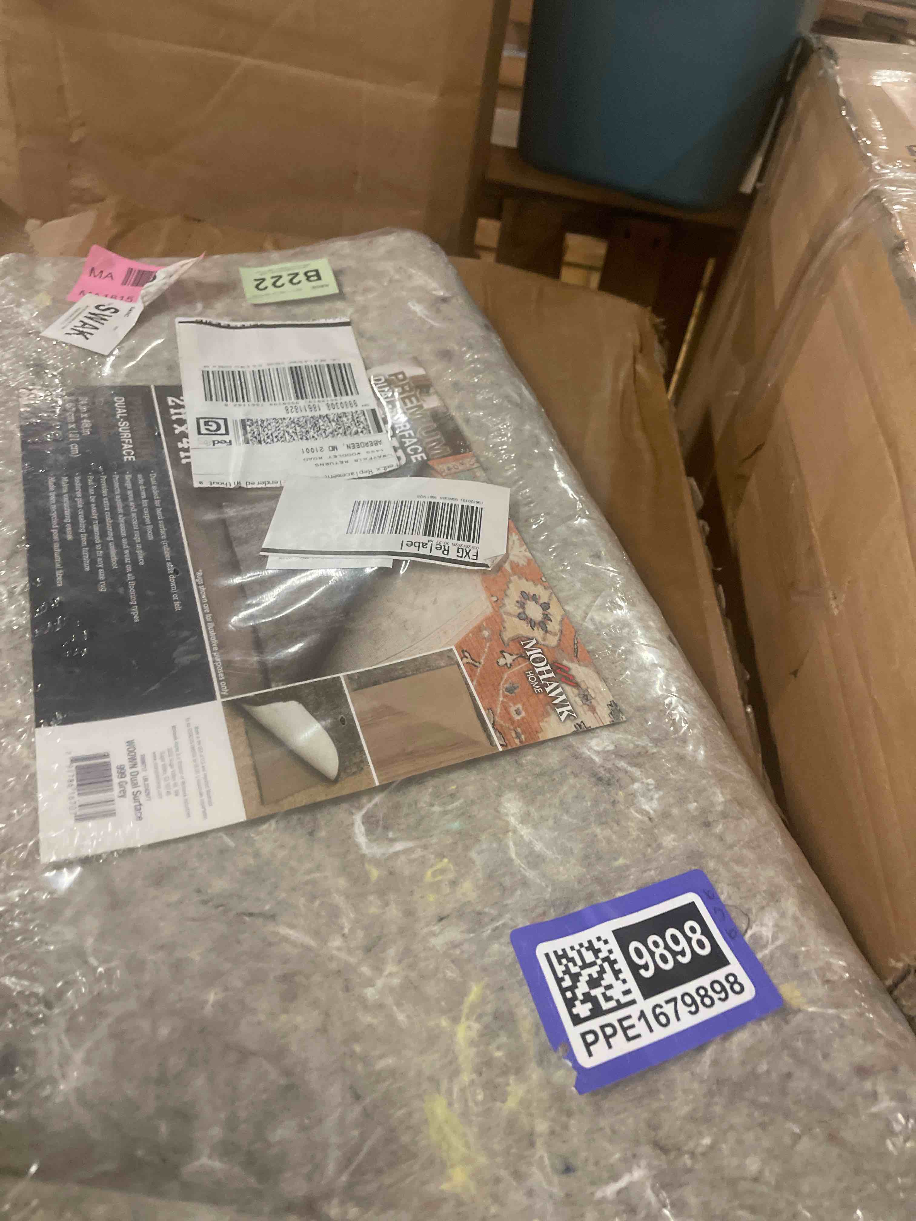 Condition photo showing New/Like New for mohawk home non slip rug pad 2' x 4'- 1/4" thick felt + latex rubber gripper - dual surface cushion for hardwood, carpet, tile floors, made in usa